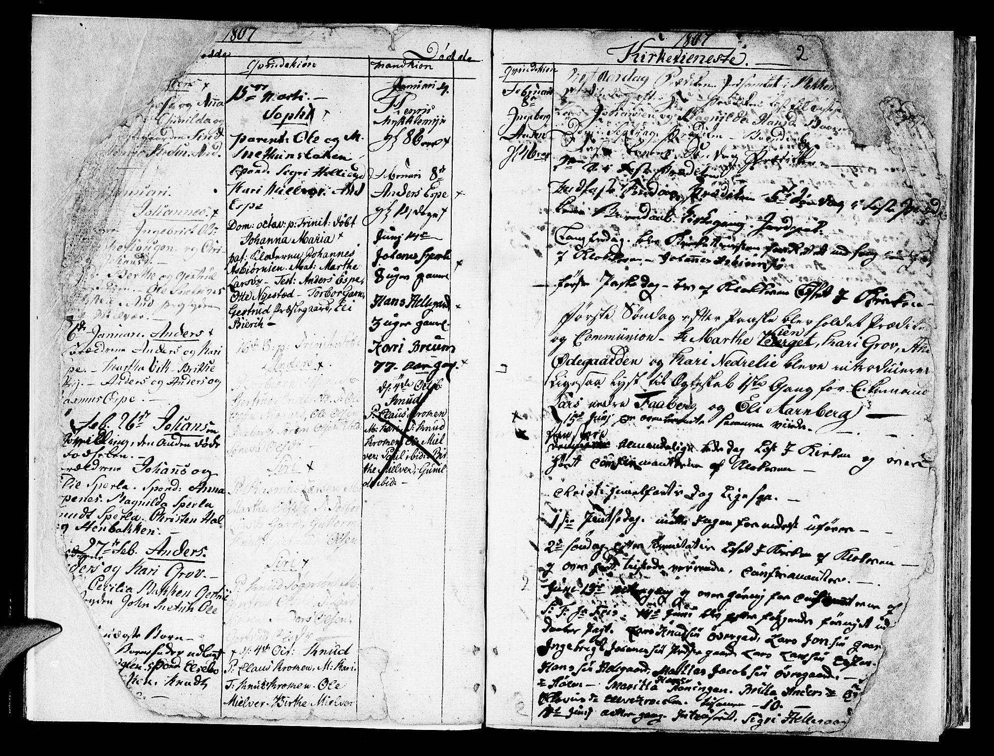 Jostedal sokneprestembete, SAB/A-80601/H/Haa/Haaa/L0003: Parish register (official) no. A 3, 1807-1837, p. 2