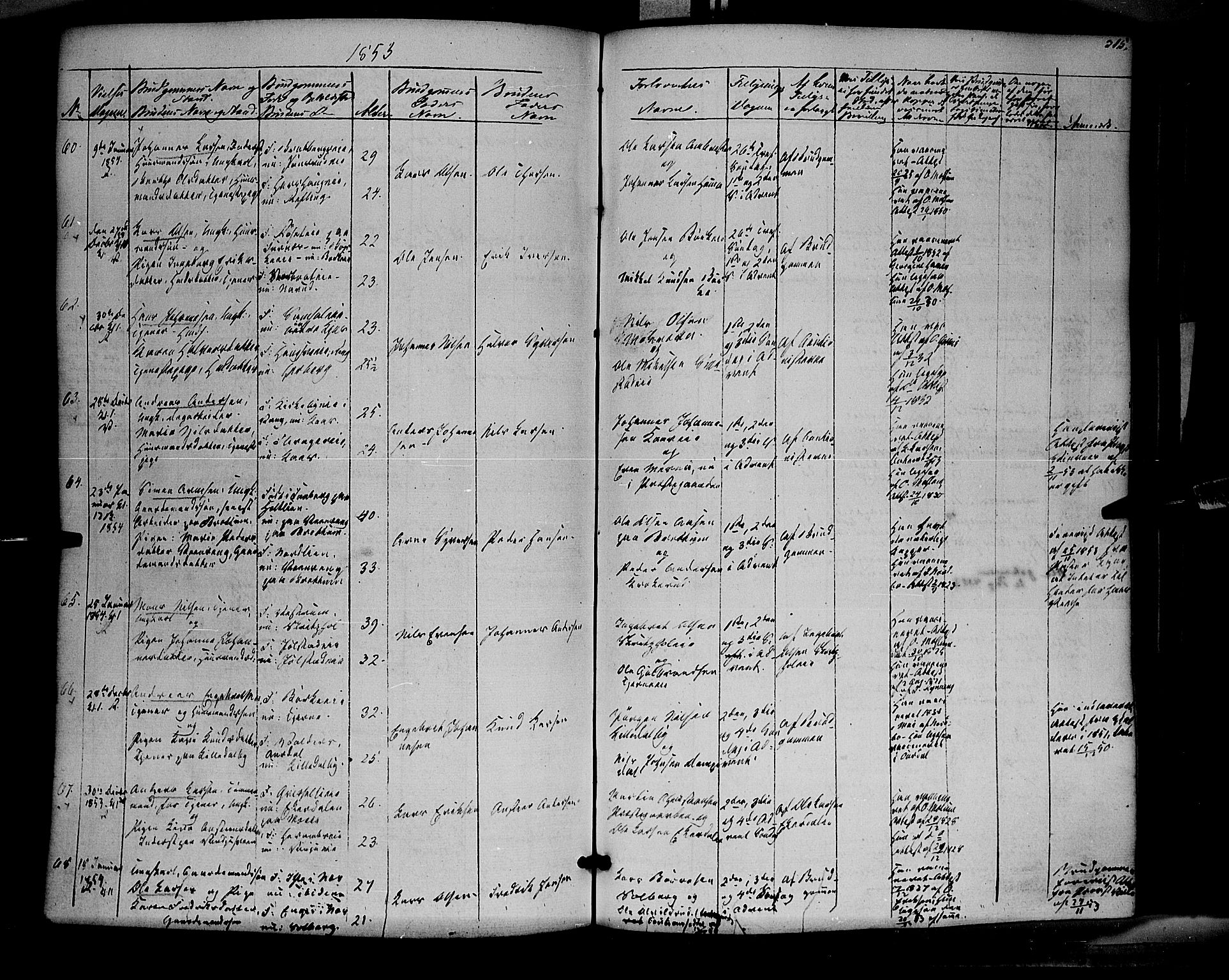 Ringsaker prestekontor, SAH/PREST-014/K/Ka/L0009: Parish register (official) no. 9, 1850-1860, p. 315