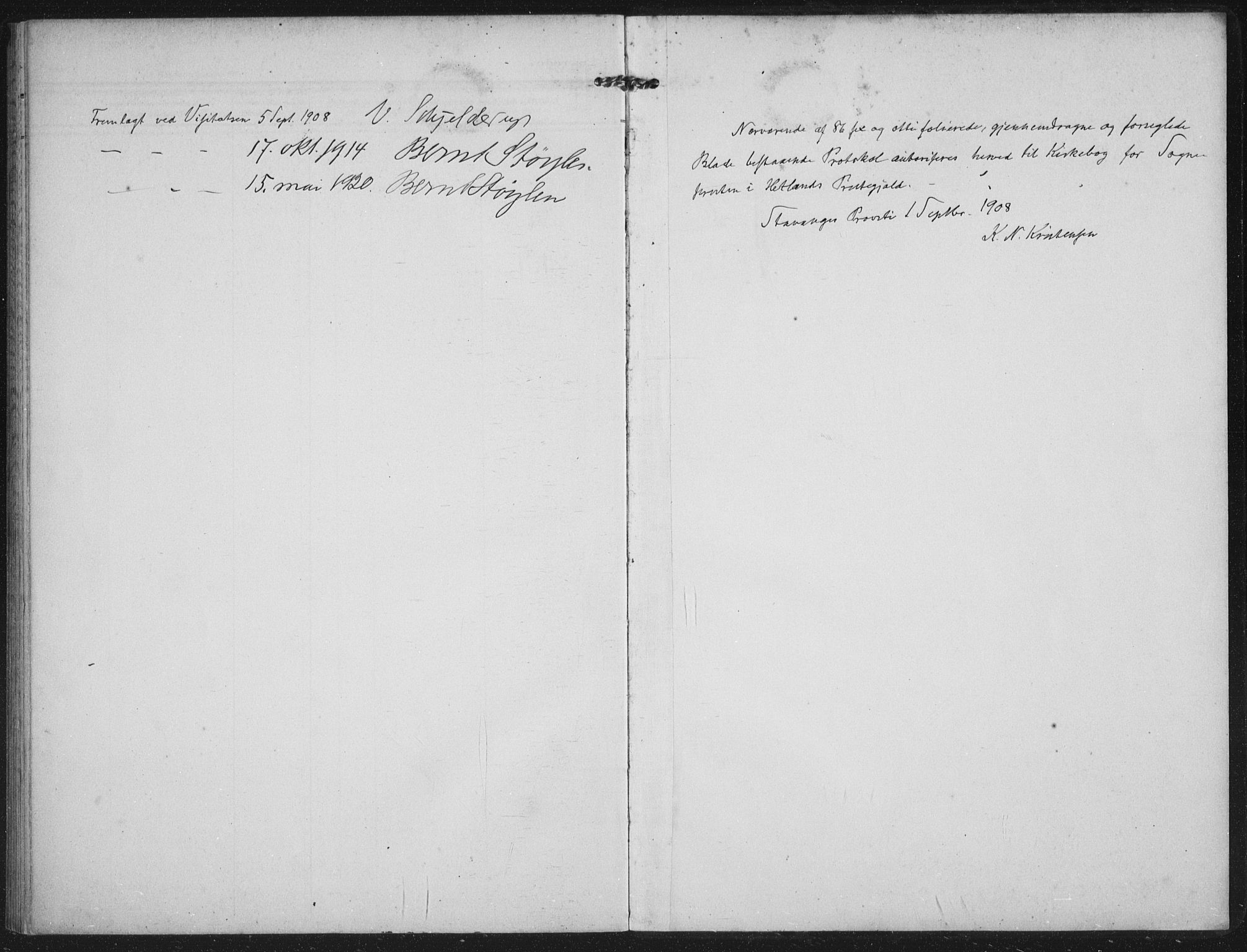 Hetland sokneprestkontor, AV/SAST-A-101826/30/30BA: Parish register (official) no. A 14, 1905-1919