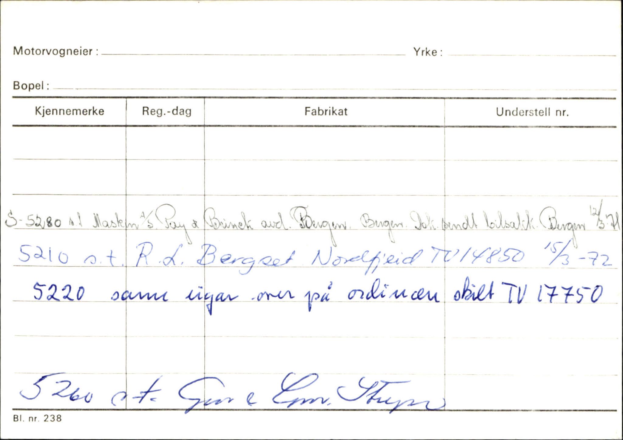 Statens vegvesen, Sogn og Fjordane vegkontor, AV/SAB-A-5301/4/F/L0131: Eigarregister Høyanger P-Å. Stryn S-Å, 1945-1975, p. 923