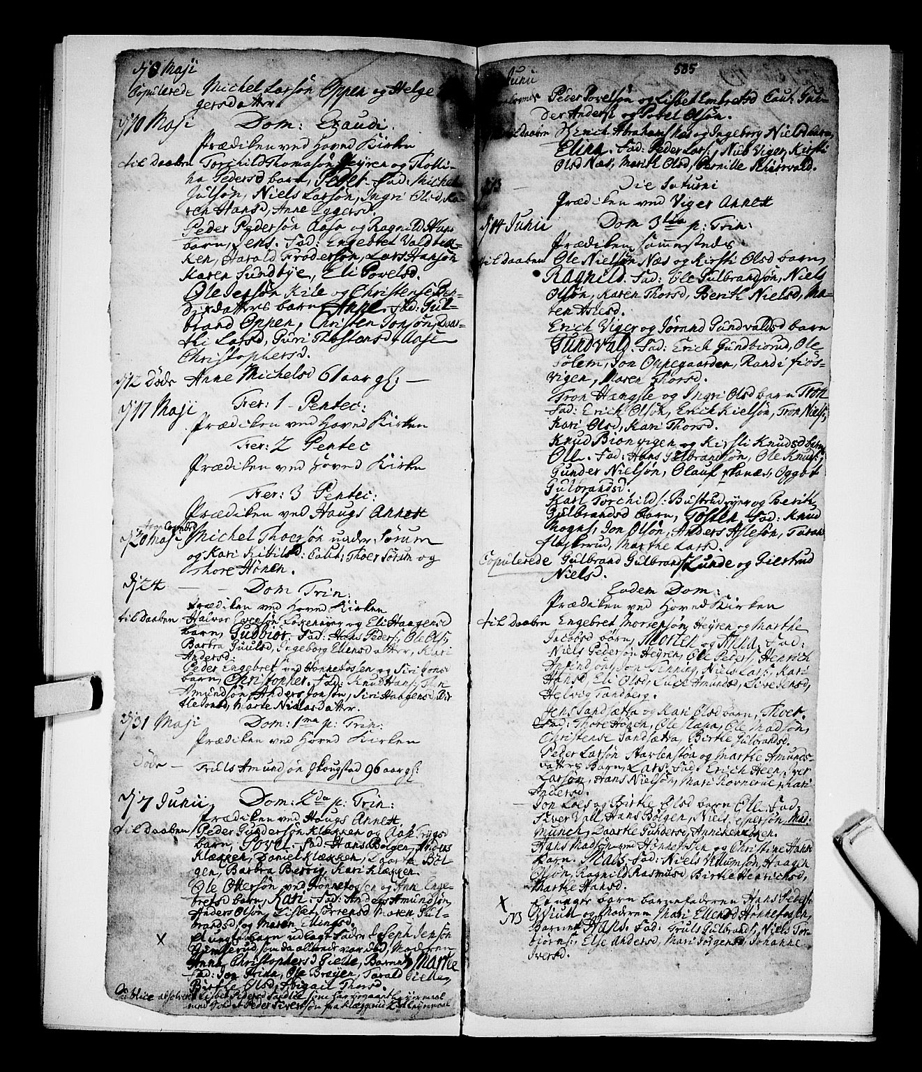 Norderhov kirkebøker, SAKO/A-237/F/Fa/L0002b: Parish register (official) no. 2B, 1726-1739, p. 584-585