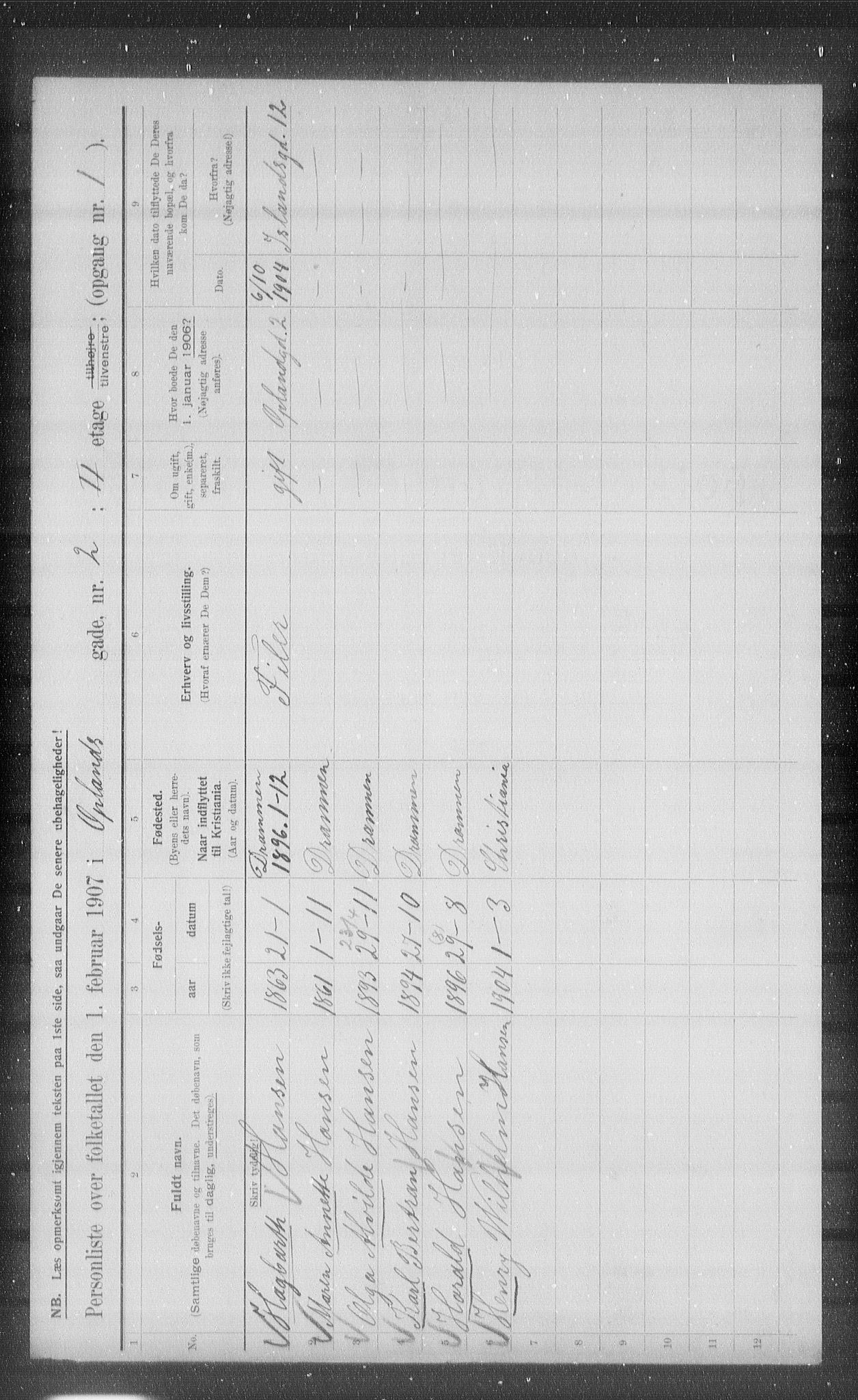 OBA, Municipal Census 1907 for Kristiania, 1907, p. 38772