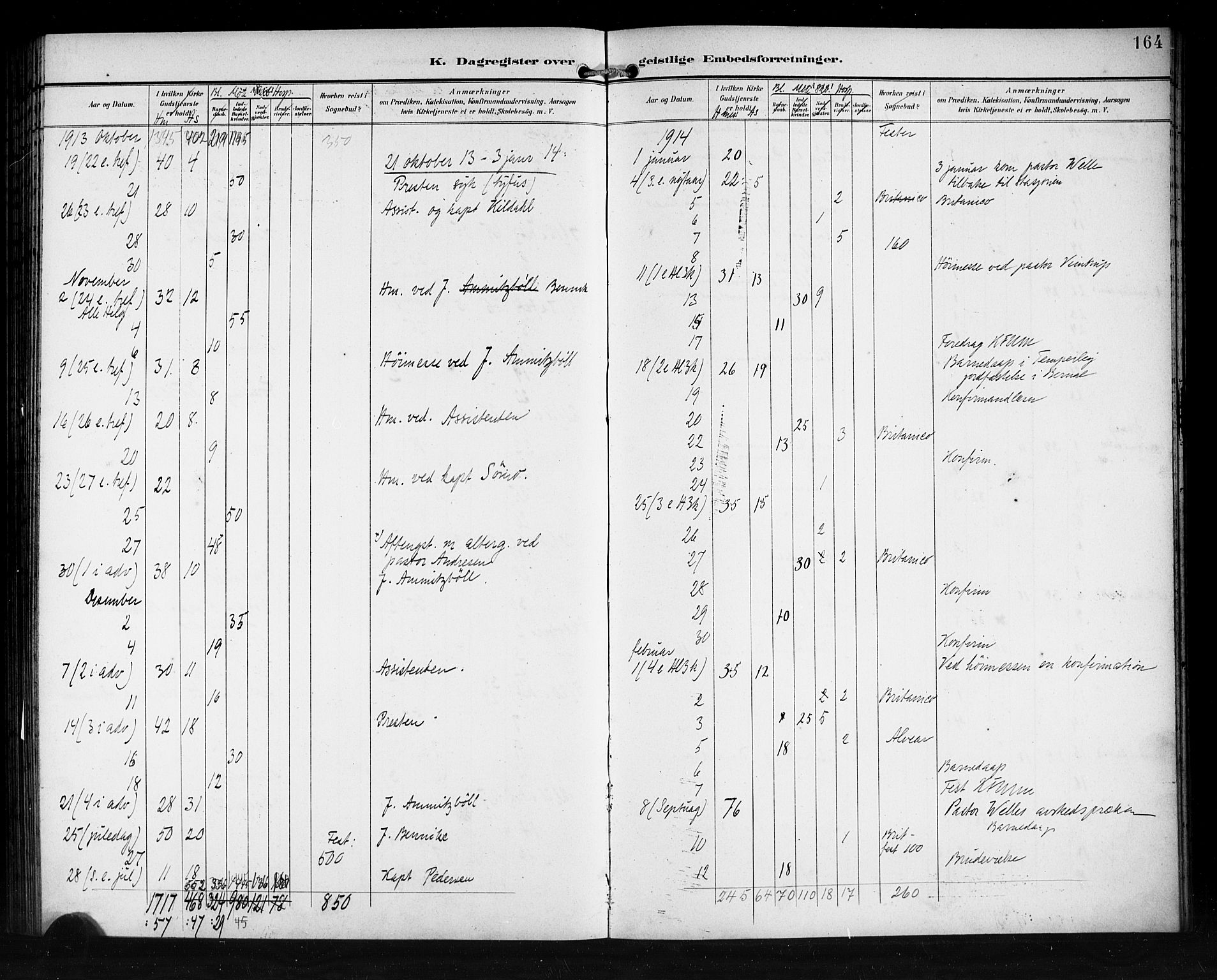 Den norske sjømannsmisjon i utlandet/Syd-Amerika (Buenos Aires m.fl.), SAB/SAB/PA-0118/H/Ha/L0002: Parish register (official) no. A 2, 1899-1919, p. 164