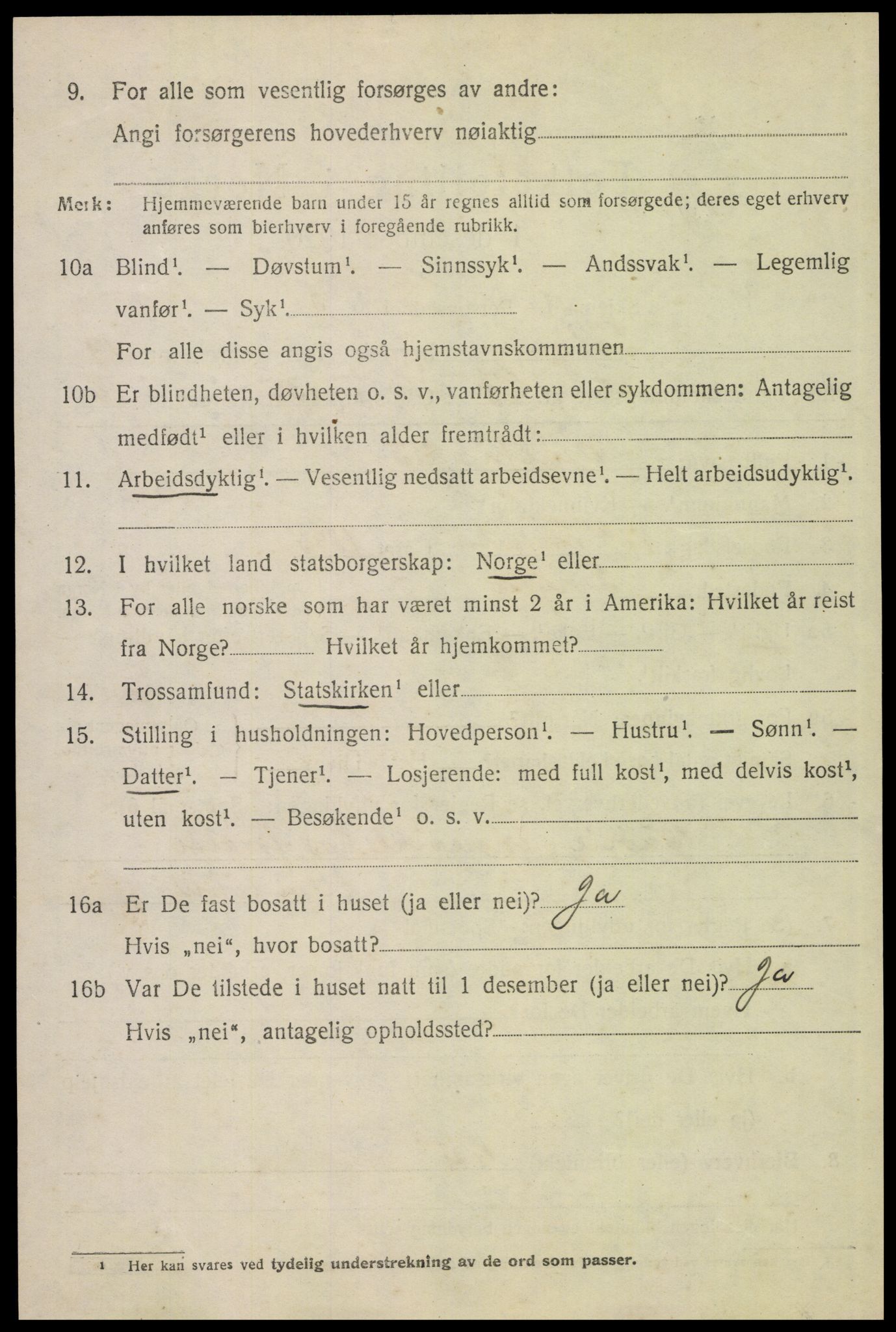 SAH, 1920 census for Tolga, 1920, p. 8874