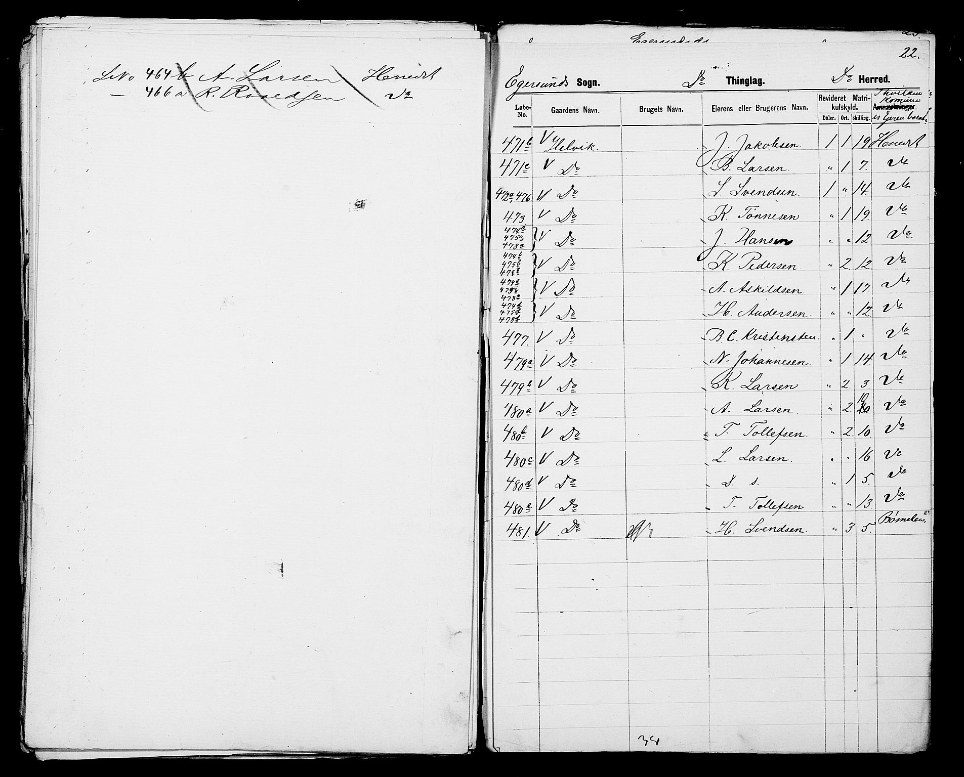 SAST, 1875 census for 1116L Eigersund/Eigersund og Ogna, 1875, p. 47