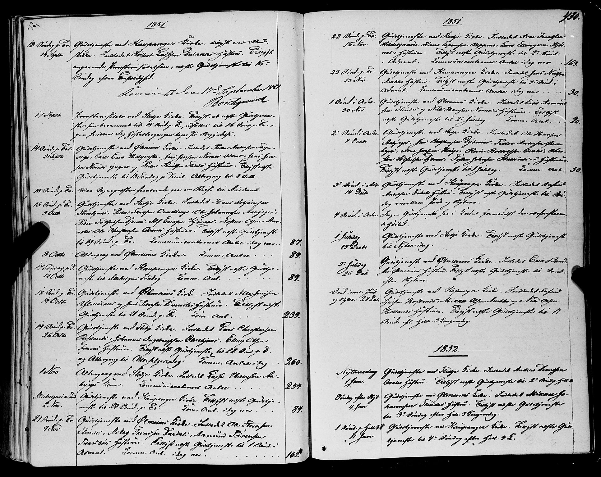Sogndal sokneprestembete, SAB/A-81301/H/Haa/Haaa/L0012II: Parish register (official) no. A 12II, 1847-1877, p. 430