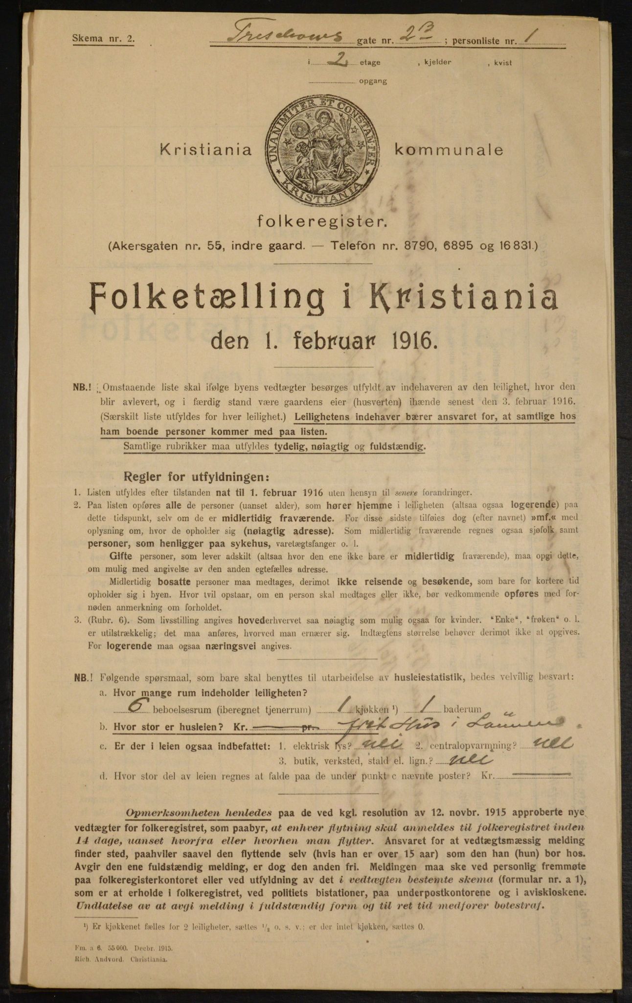 OBA, Municipal Census 1916 for Kristiania, 1916, p. 118763