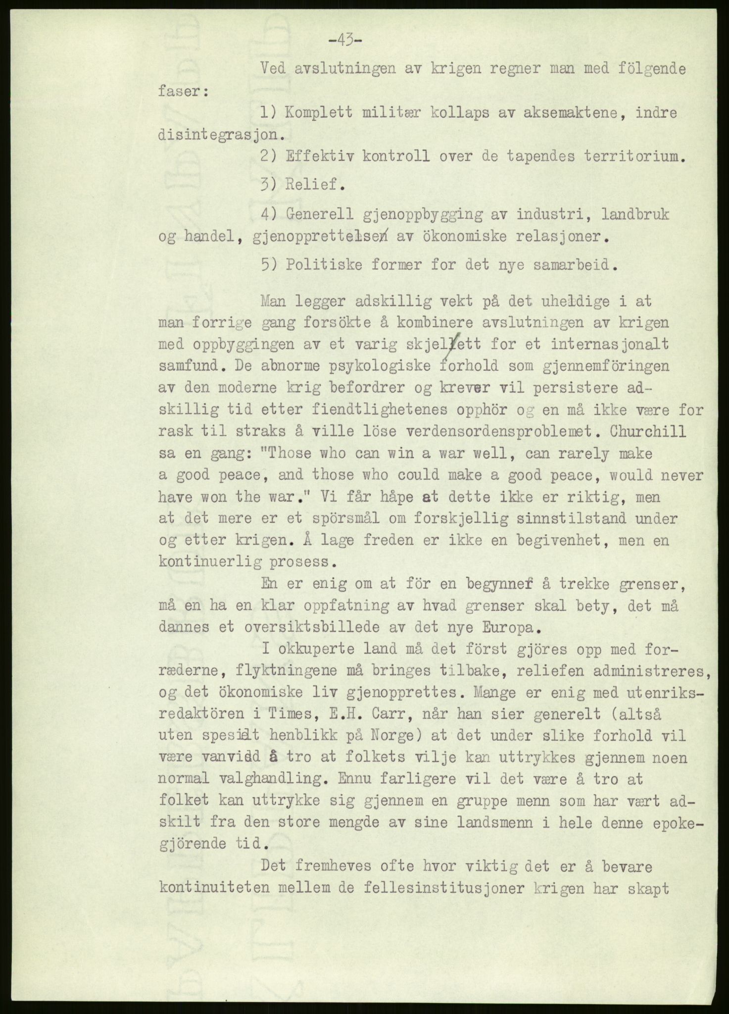 Ustvedt, Hans Jacob / Ustvedt familien, RA/PA-1248/H/L0047/0002: Dagbøker / Londondagboken, 1943, p. 43