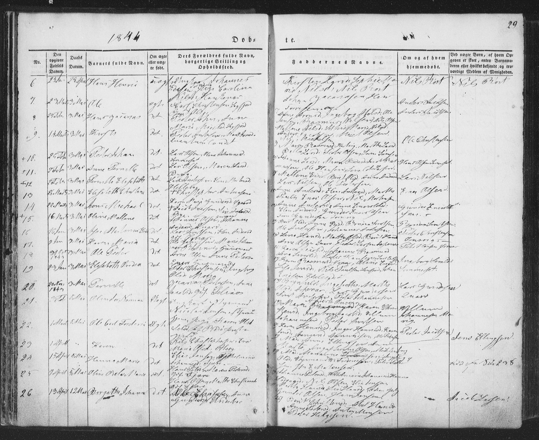 Ministerialprotokoller, klokkerbøker og fødselsregistre - Nordland, AV/SAT-A-1459/853/L0769: Parish register (official) no. 853A08, 1836-1856, p. 29