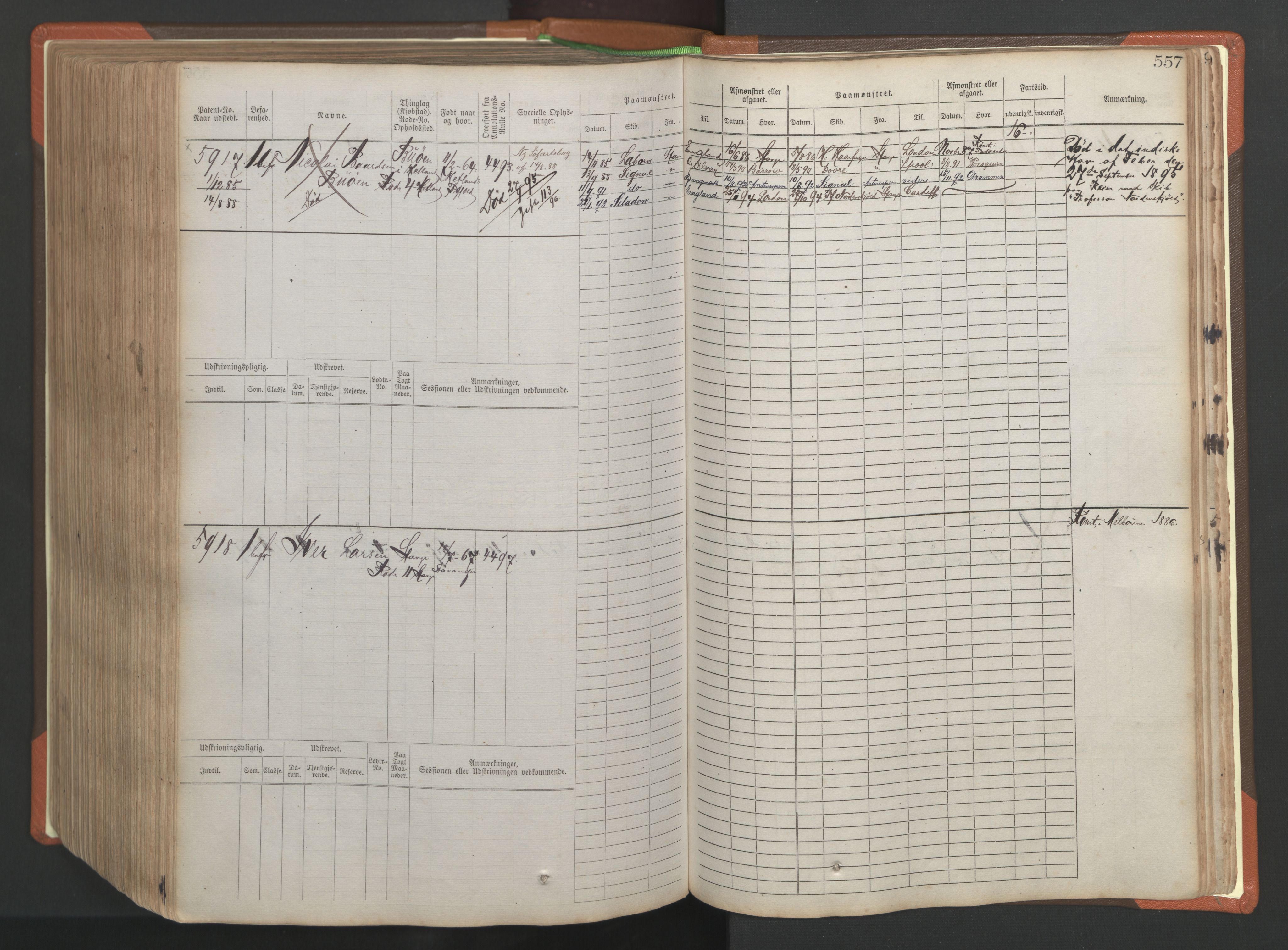 Stavanger sjømannskontor, AV/SAST-A-102006/F/Fb/Fbb/L0009: Sjøfartshovedrulle, patentnr. 4805-6006, 1879-1887, p. 563