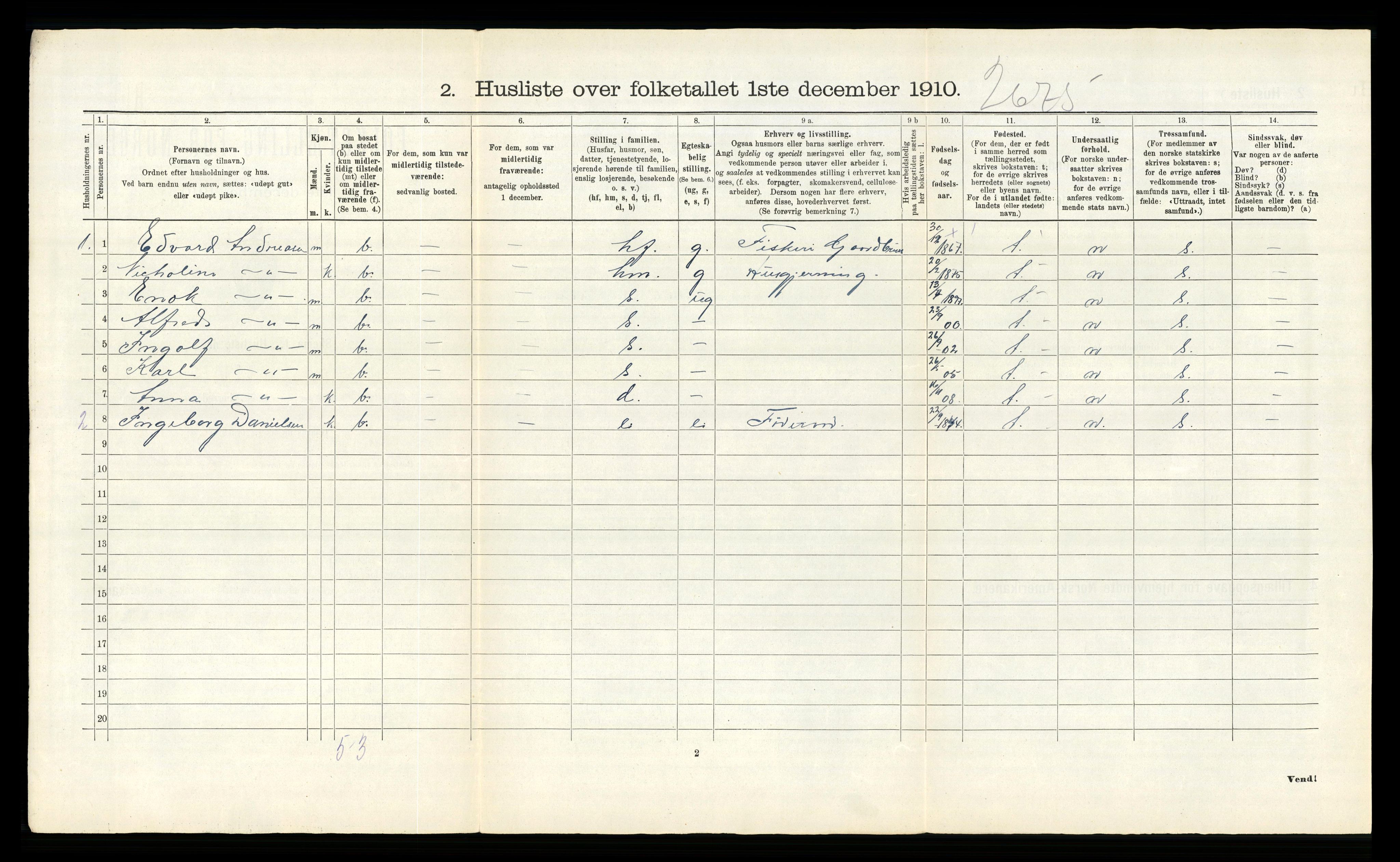 RA, 1910 census for Hamarøy, 1910, p. 49