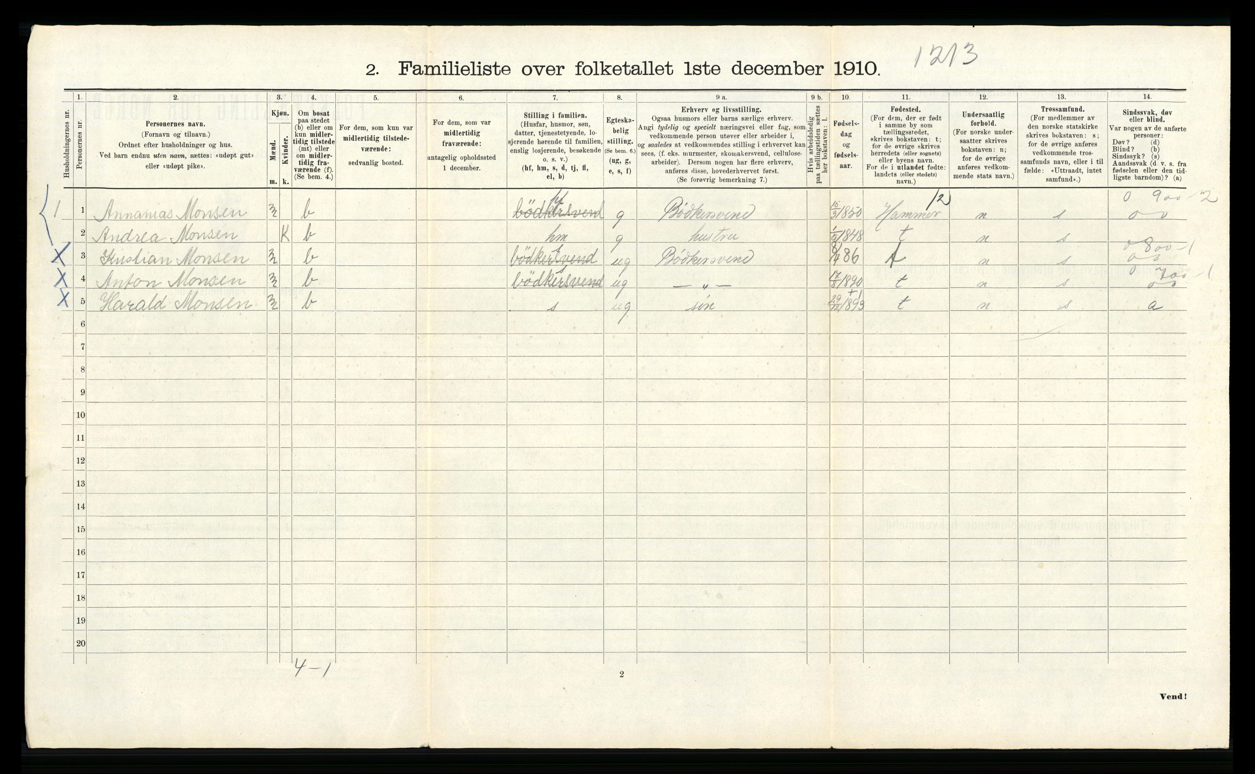 RA, 1910 census for Bergen, 1910, p. 44676