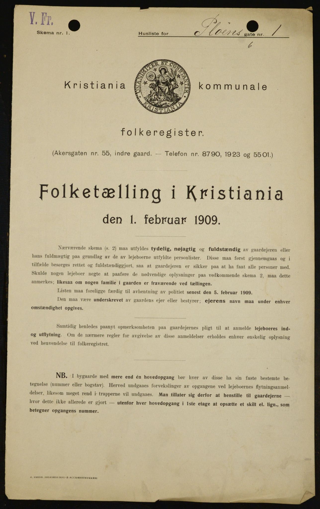 OBA, Municipal Census 1909 for Kristiania, 1909, p. 73226