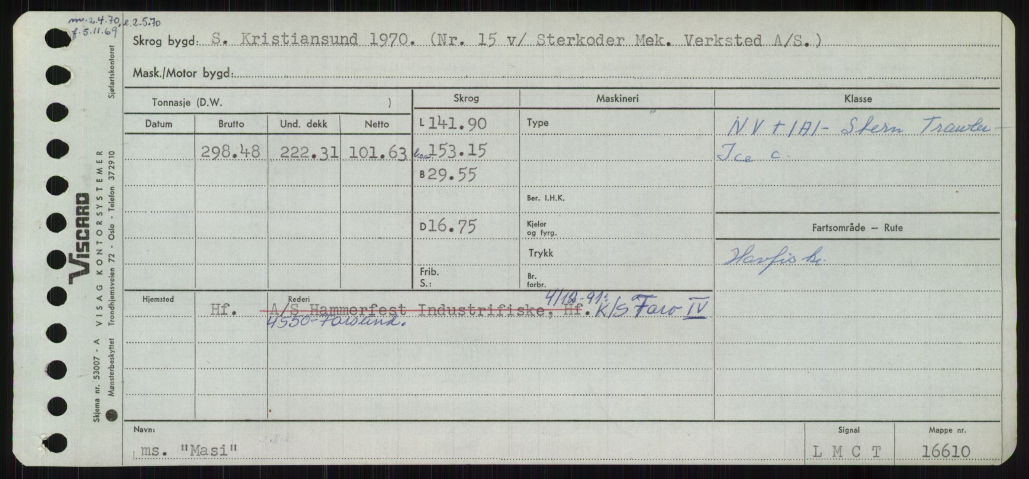 Sjøfartsdirektoratet med forløpere, Skipsmålingen, RA/S-1627/H/Ha/L0004/0001: Fartøy, Mas-R / Fartøy, Mas-Odd, p. 3