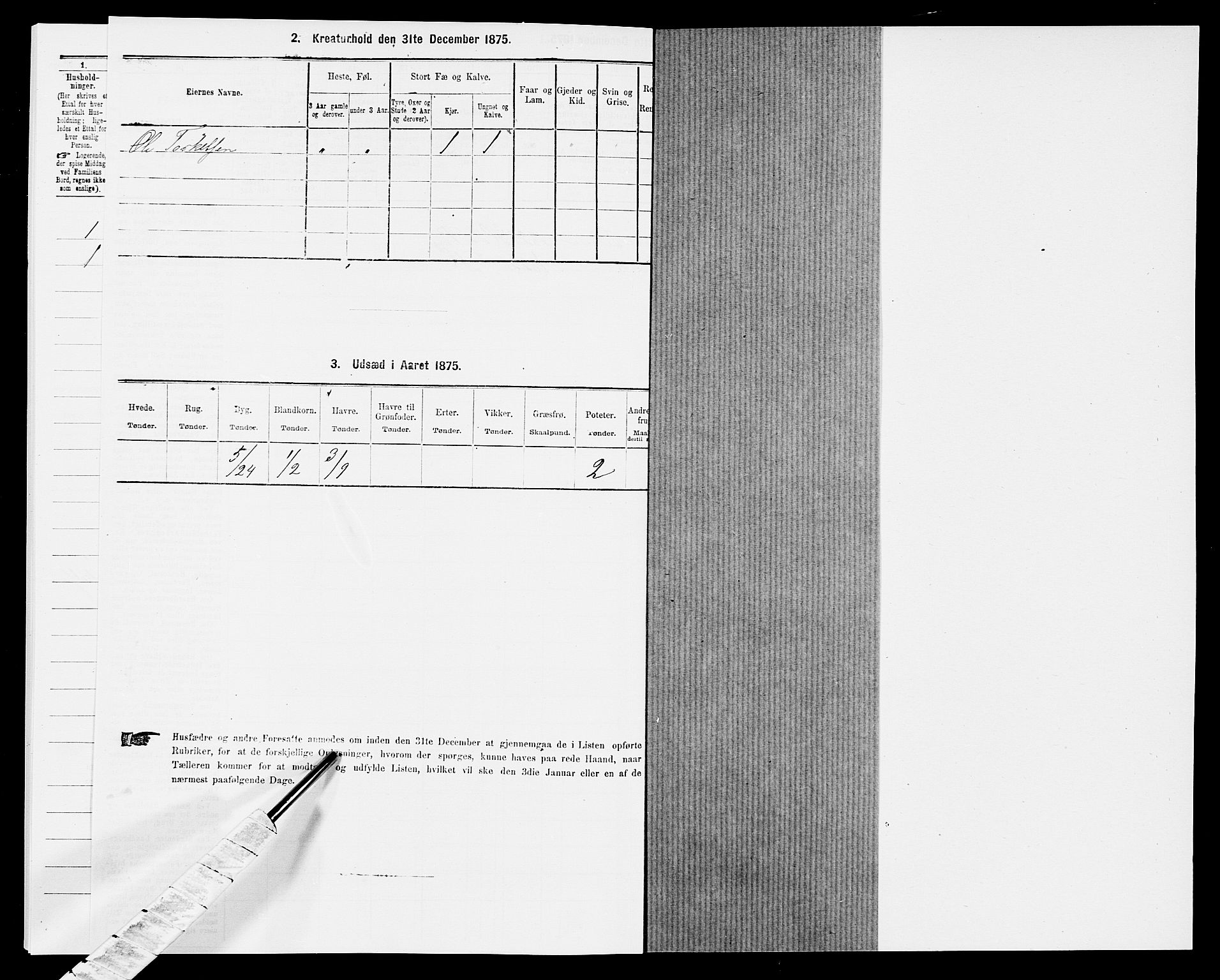 SAK, 1875 census for 1034P Hægebostad, 1875, p. 199