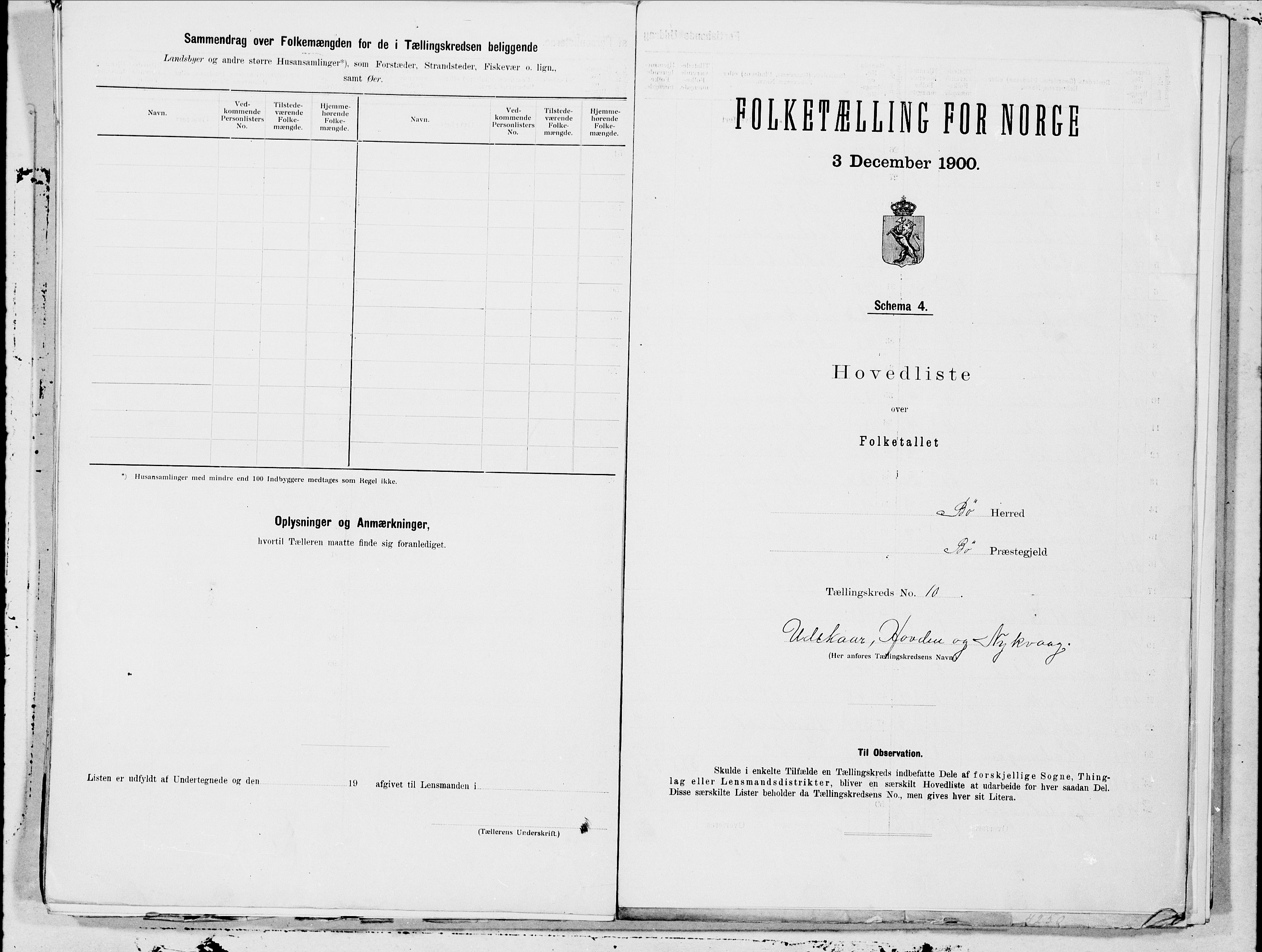 SAT, 1900 census for Bø, 1900, p. 22