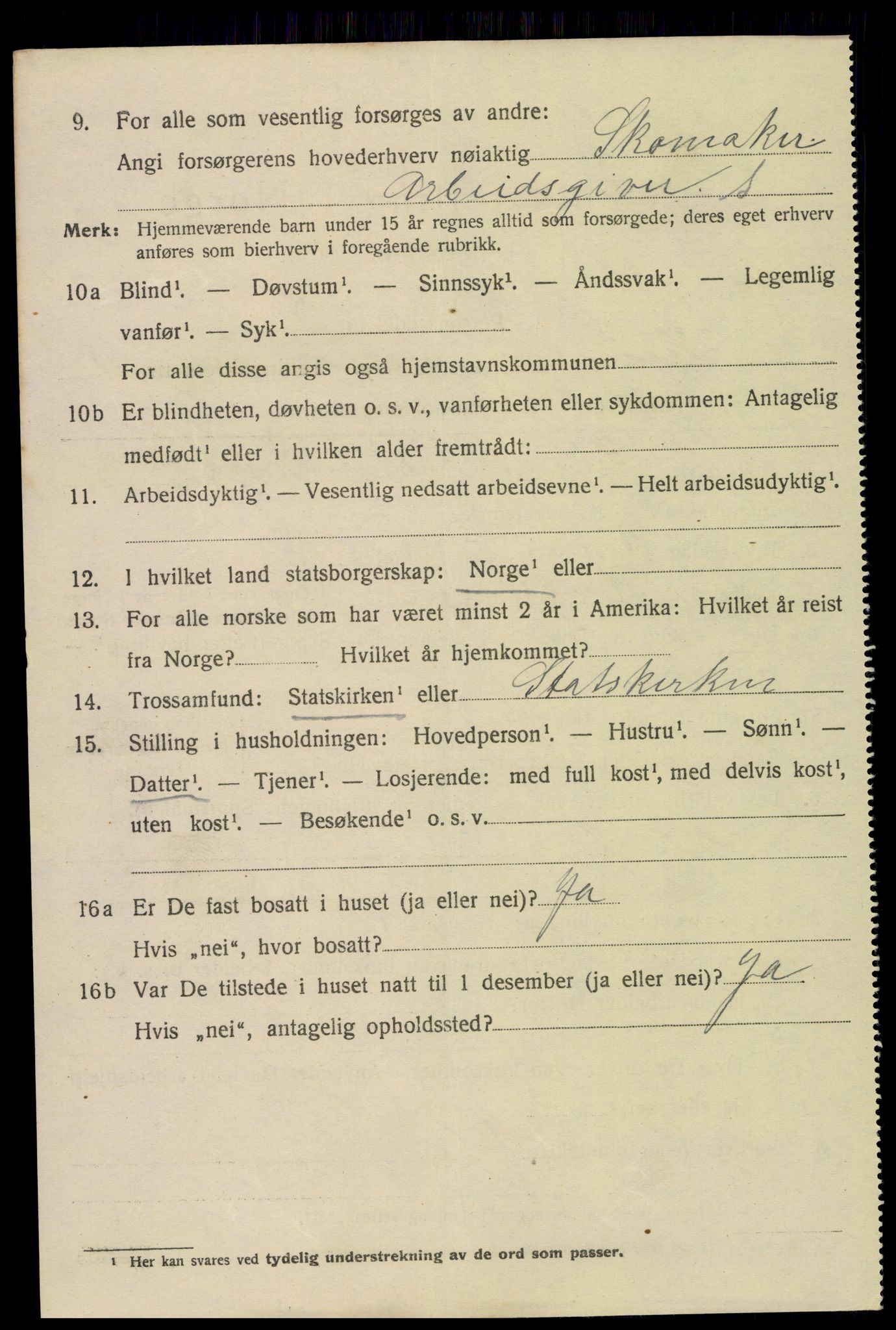 SAH, 1920 census for Kongsvinger, 1920, p. 3320