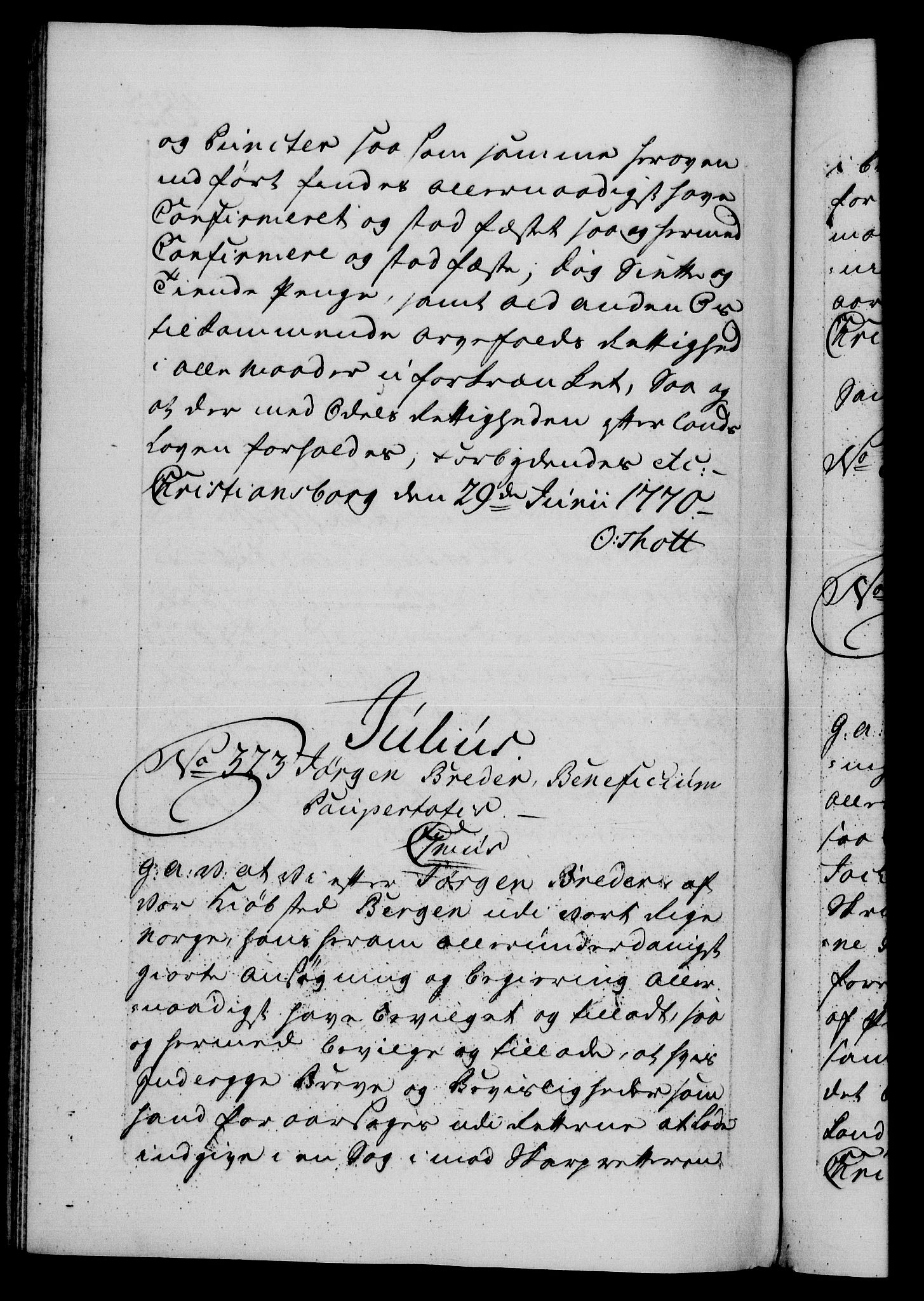 Danske Kanselli 1572-1799, AV/RA-EA-3023/F/Fc/Fca/Fcaa/L0044: Norske registre, 1769-1771, p. 485b