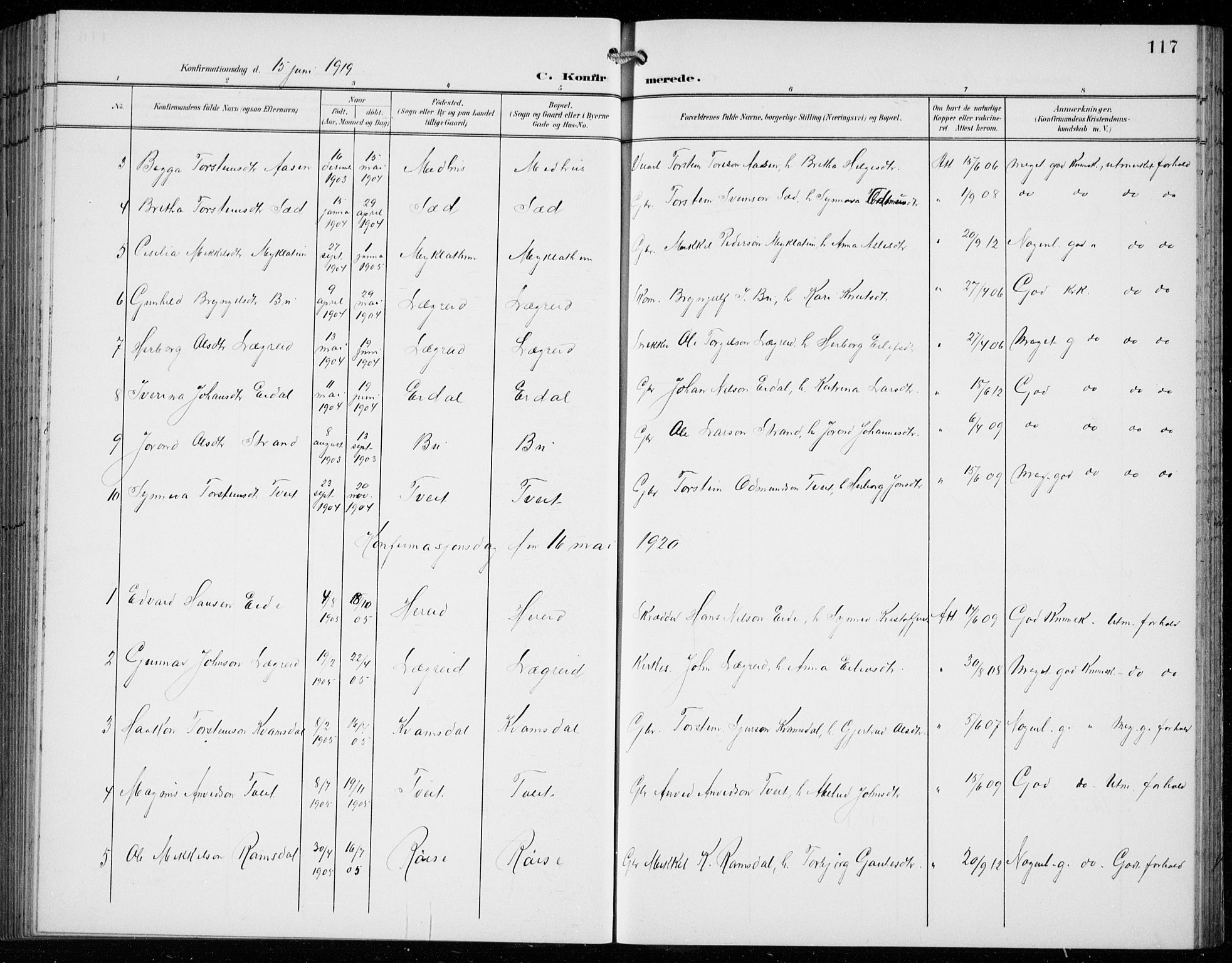 Ullensvang sokneprestembete, AV/SAB-A-78701/H/Hab: Parish register (copy) no. C  3, 1899-1932, p. 117