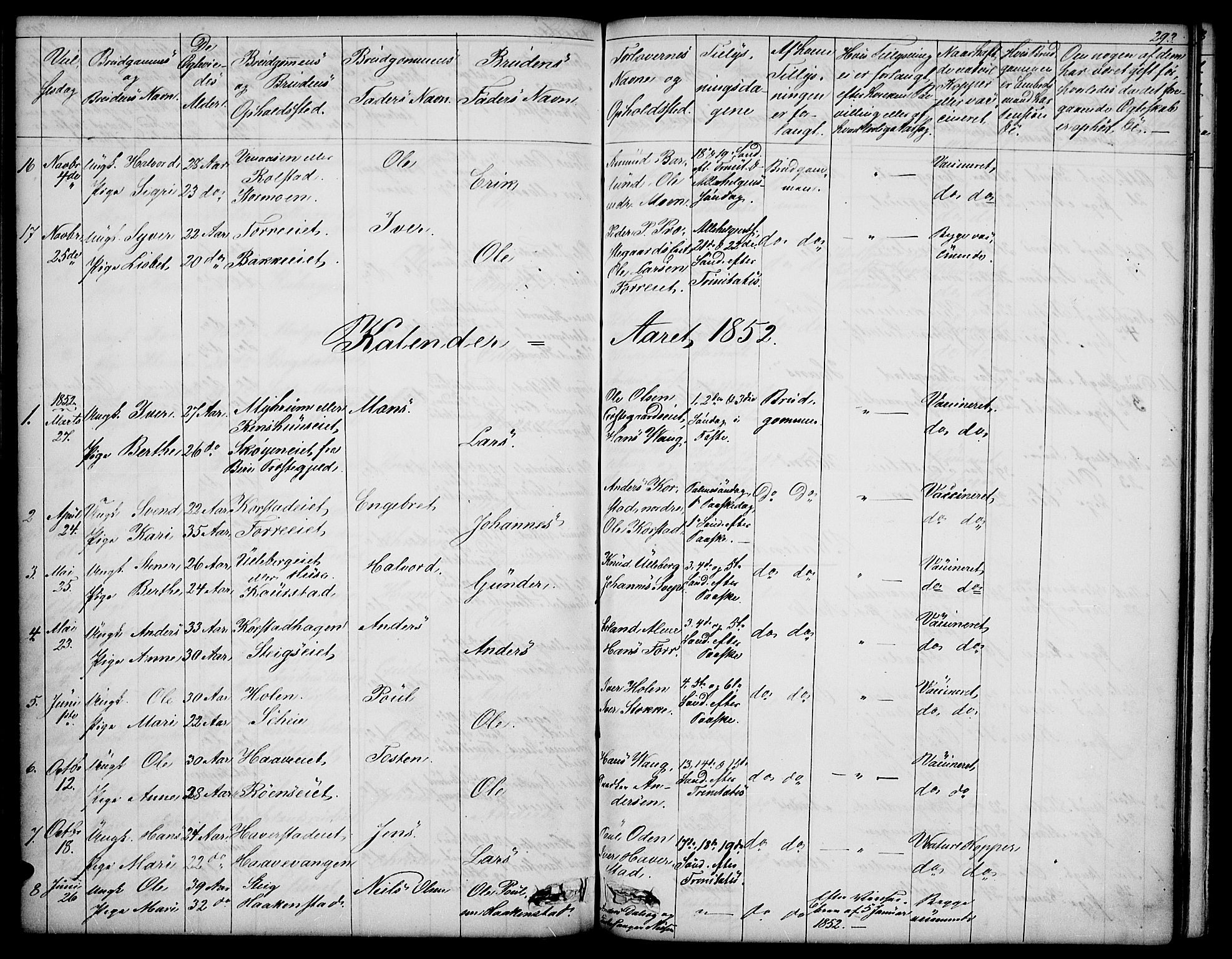 Sør-Fron prestekontor, AV/SAH-PREST-010/H/Ha/Hab/L0001: Parish register (copy) no. 1, 1844-1863, p. 293