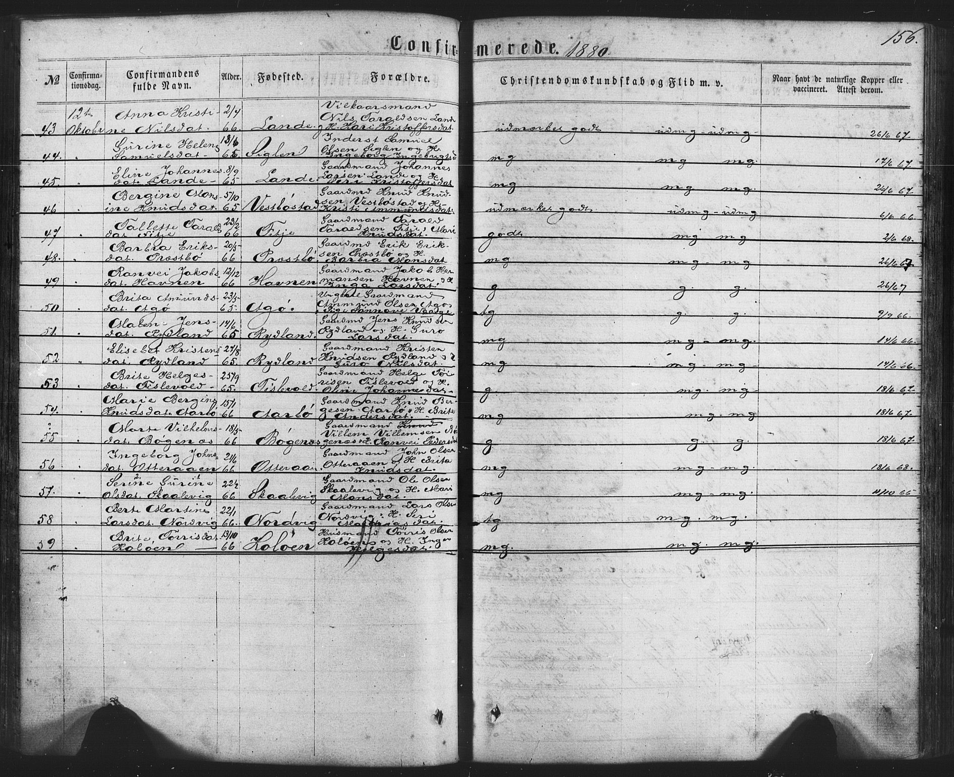 Fitjar sokneprestembete, AV/SAB-A-99926: Parish register (official) no. A 1, 1862-1881, p. 156