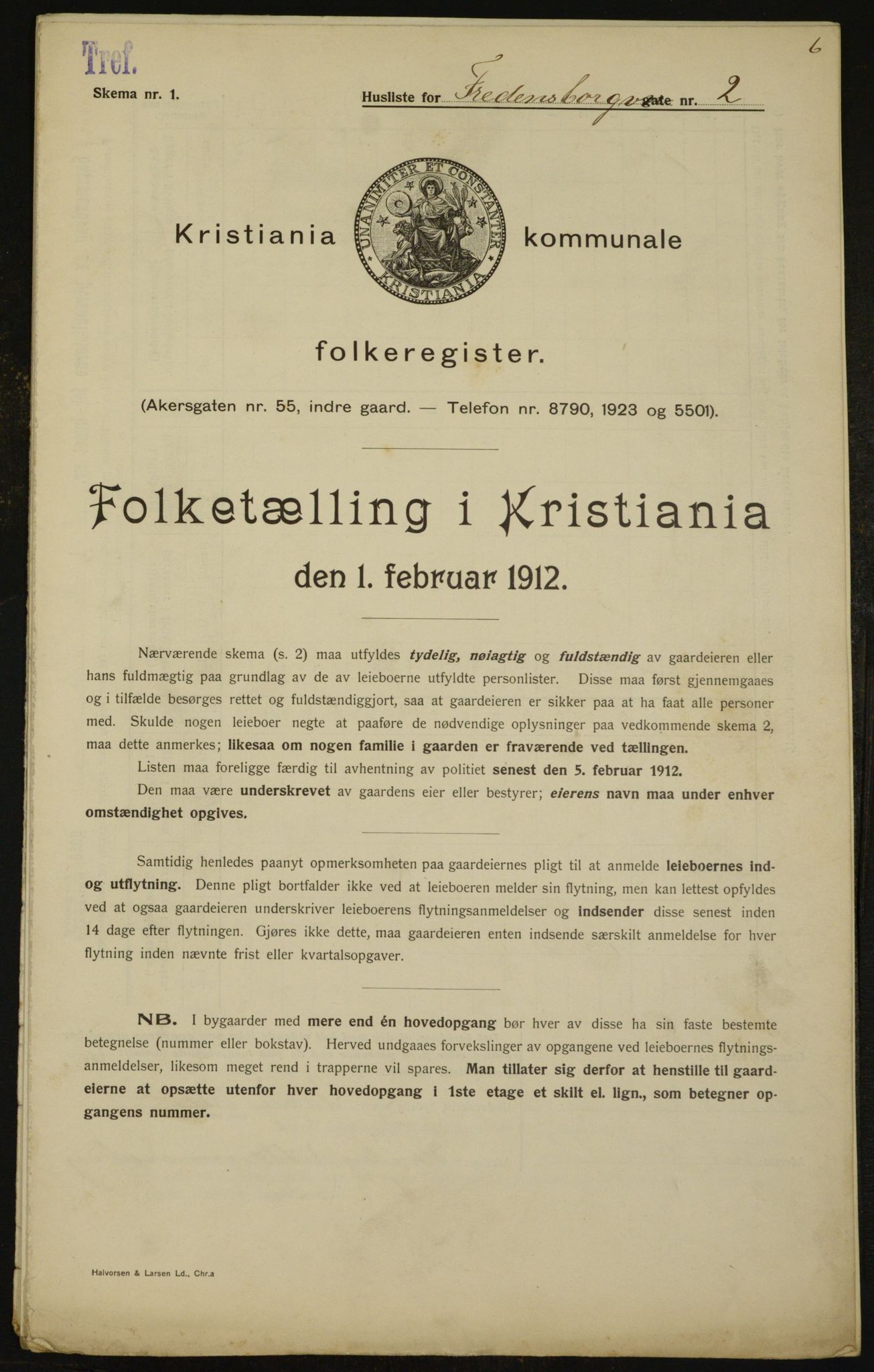 OBA, Municipal Census 1912 for Kristiania, 1912, p. 25530