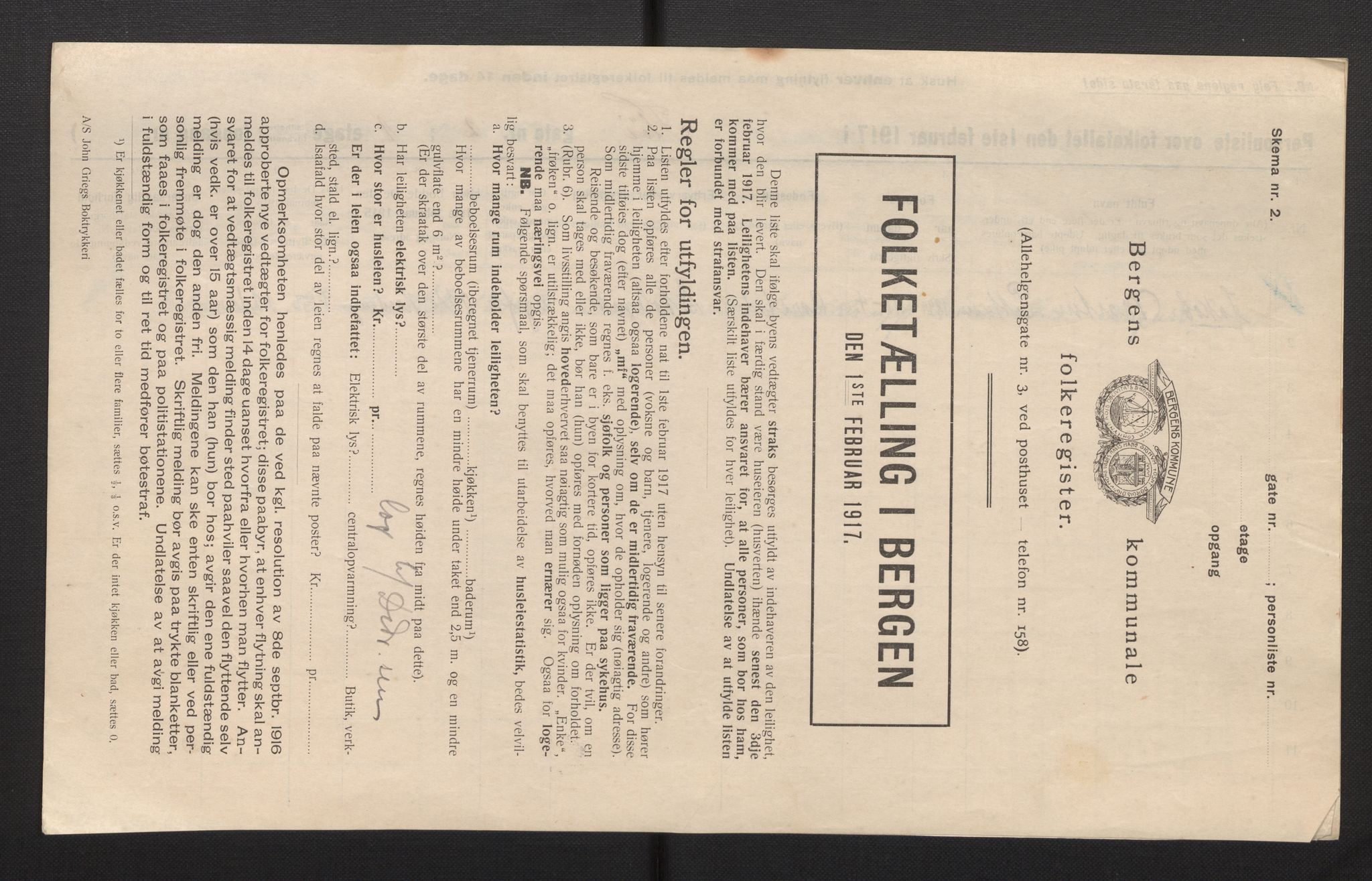 SAB, Municipal Census 1917 for Bergen, 1917, p. 7860