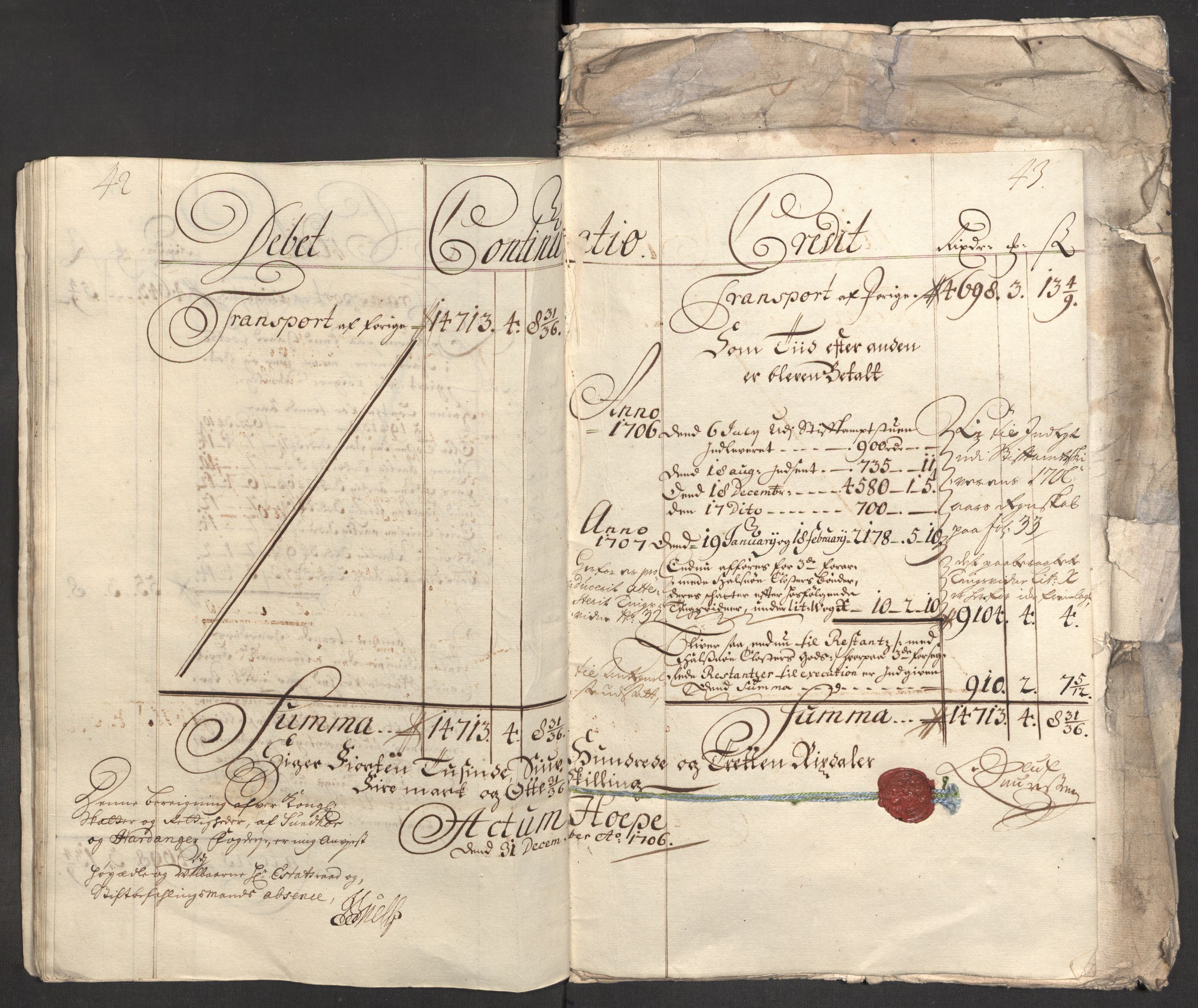 Rentekammeret inntil 1814, Reviderte regnskaper, Fogderegnskap, AV/RA-EA-4092/R48/L2984: Fogderegnskap Sunnhordland og Hardanger, 1706-1707, p. 27