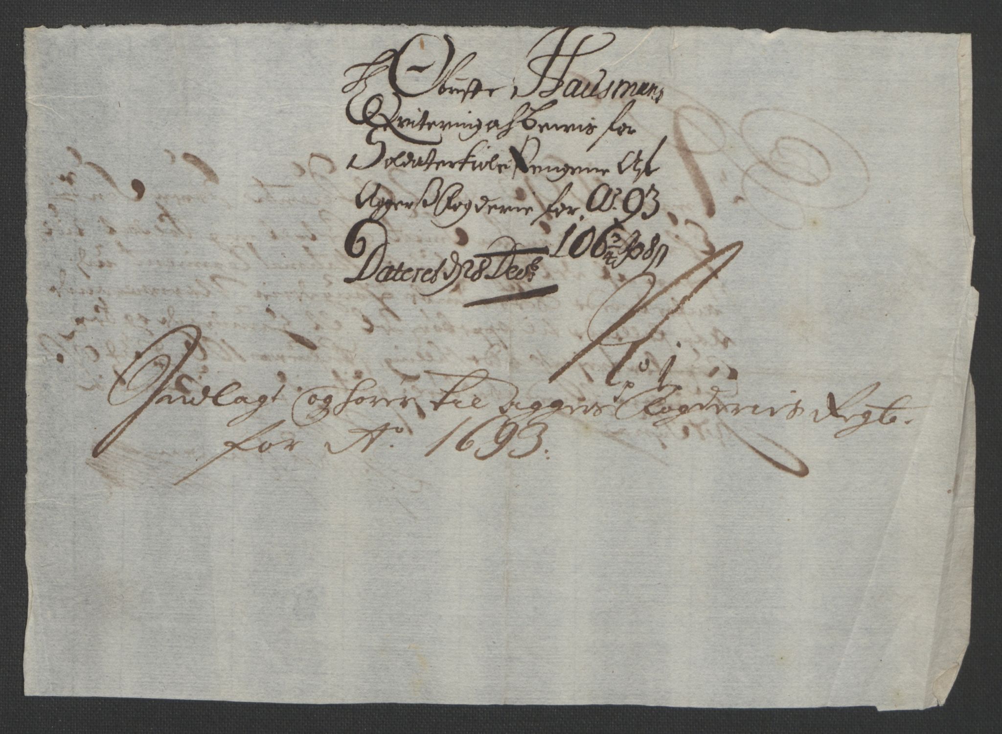 Rentekammeret inntil 1814, Reviderte regnskaper, Fogderegnskap, AV/RA-EA-4092/R08/L0426: Fogderegnskap Aker, 1692-1693, p. 380