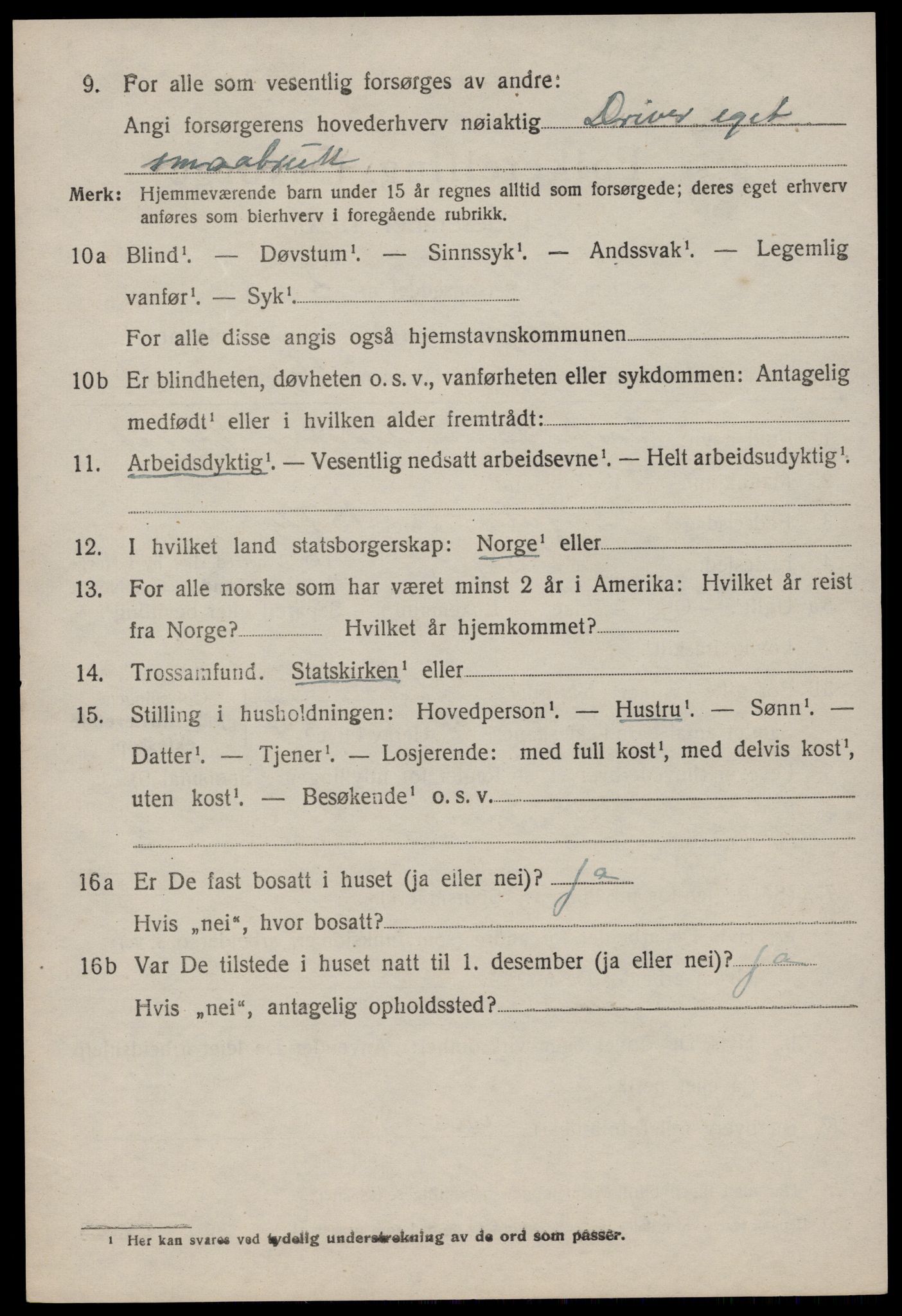 SAKO, 1920 census for Vinje, 1920, p. 2200