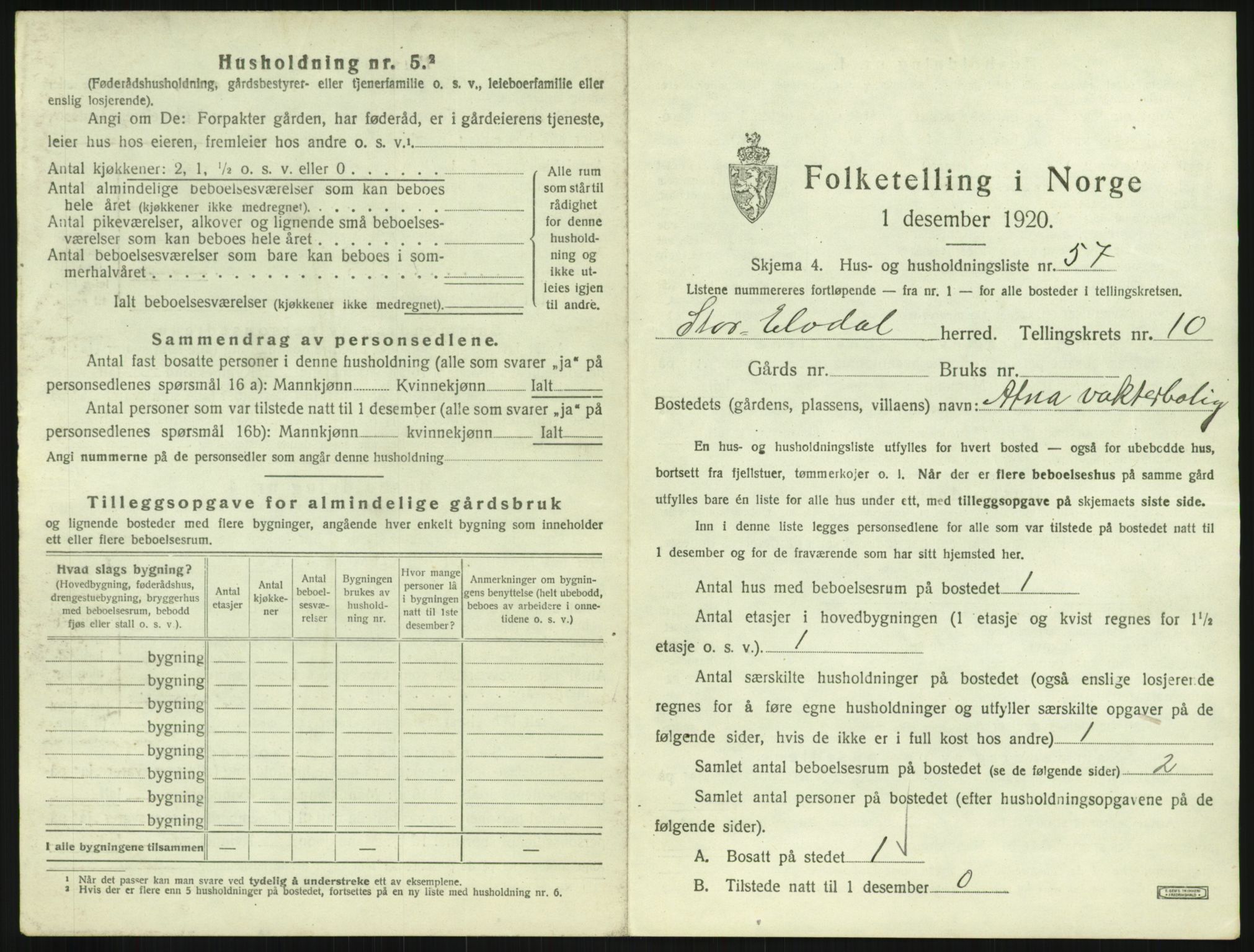 SAH, 1920 census for Stor-Elvdal, 1920, p. 1478