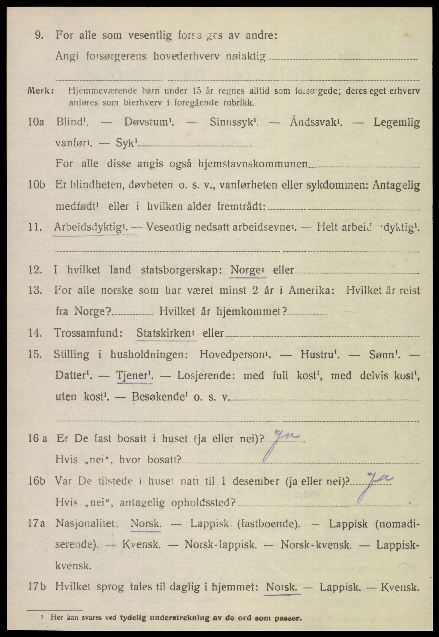 SAT, 1920 census for Åsen, 1920, p. 2067