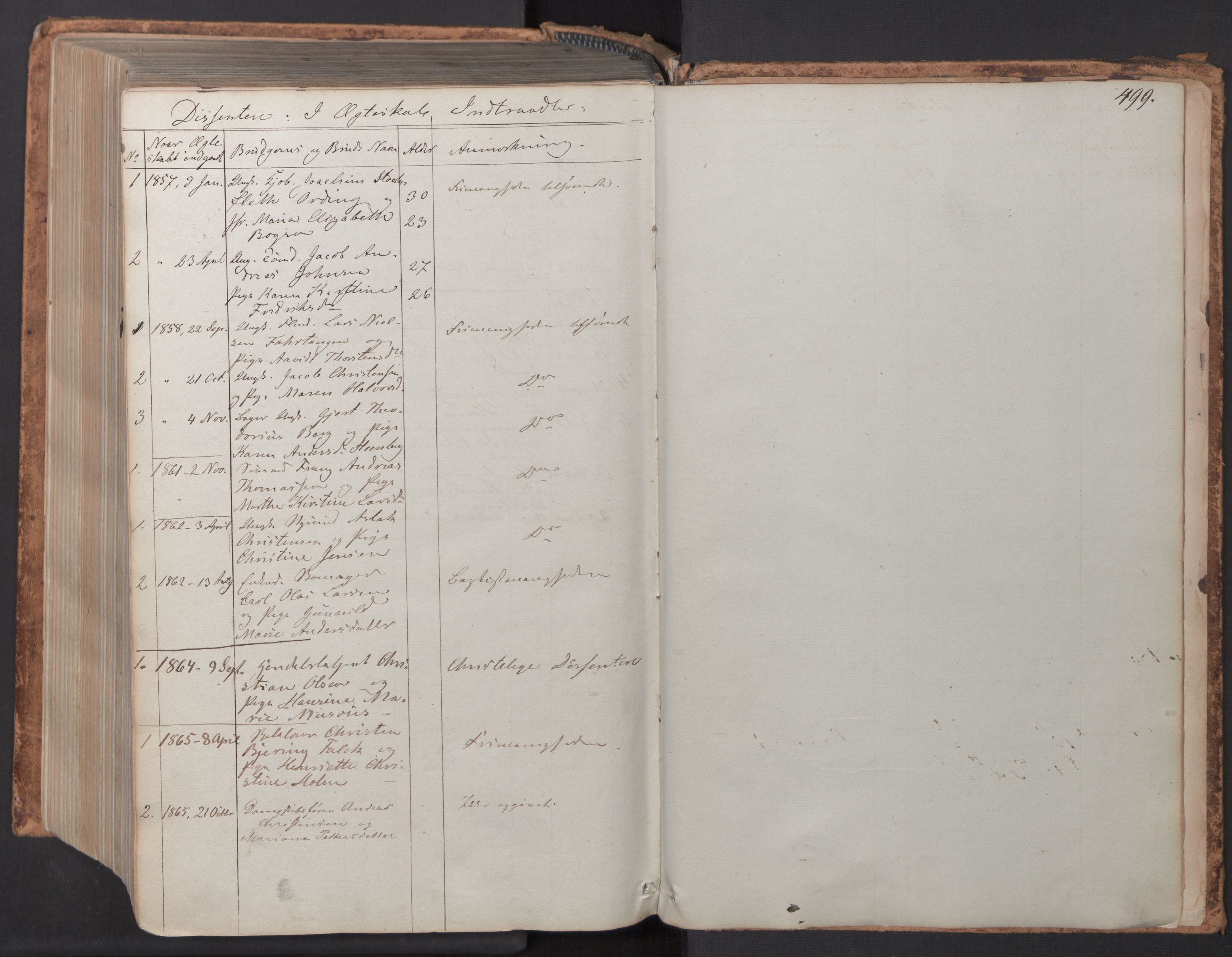 Skien kirkebøker, SAKO/A-302/F/Fa/L0007: Parish register (official) no. 7, 1856-1865, p. 499