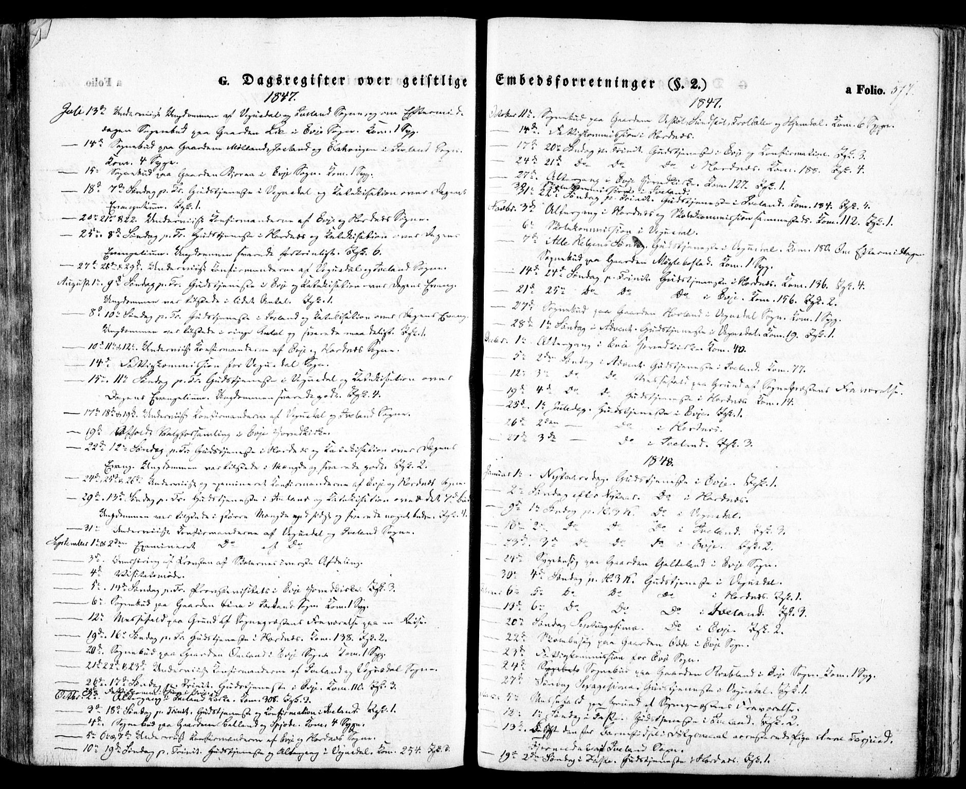 Evje sokneprestkontor, SAK/1111-0008/F/Fa/Faa/L0005: Parish register (official) no. A 5, 1843-1865, p. 577