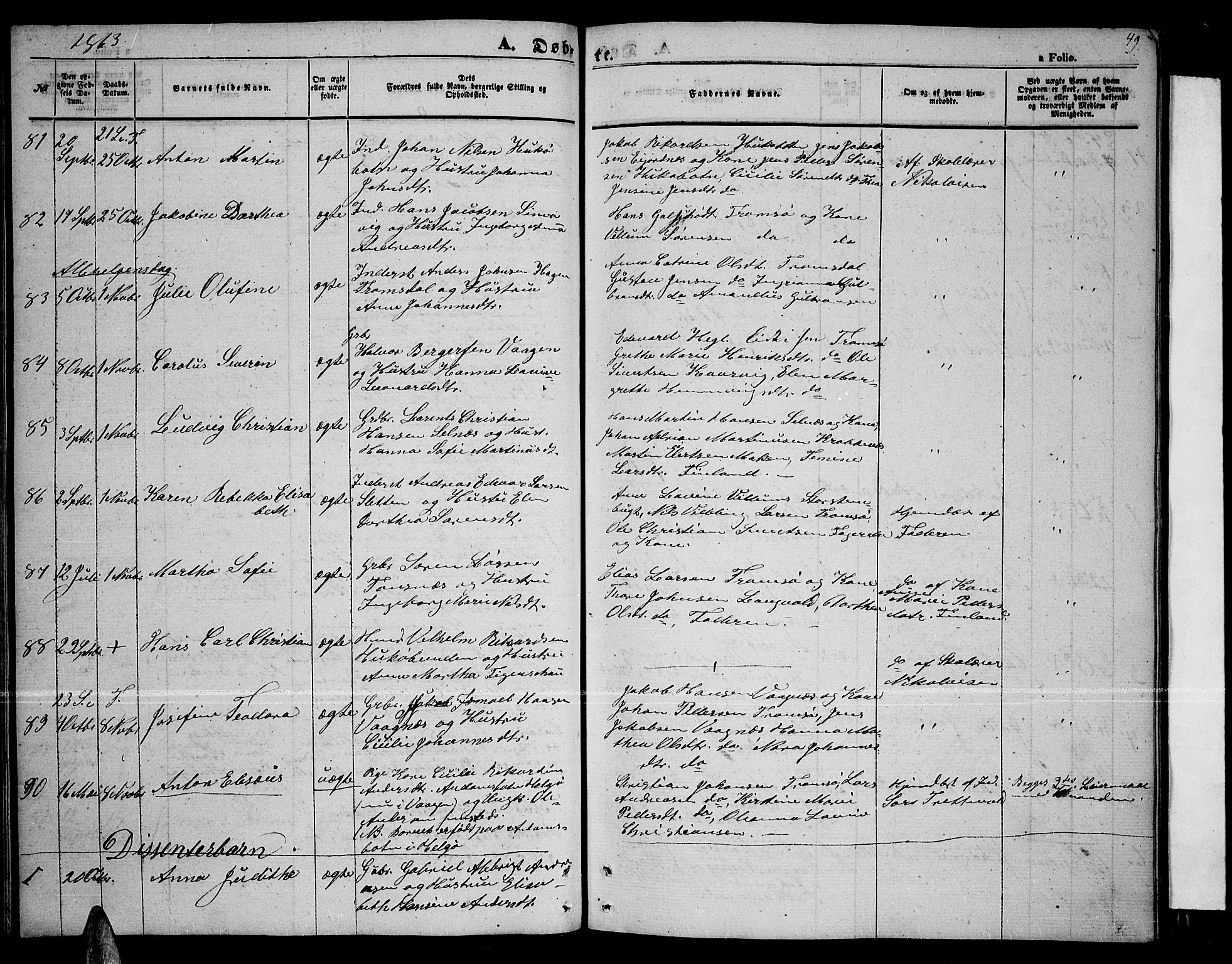 Tromsøysund sokneprestkontor, SATØ/S-1304/G/Gb/L0001klokker: Parish register (copy) no. 1, 1857-1869, p. 49