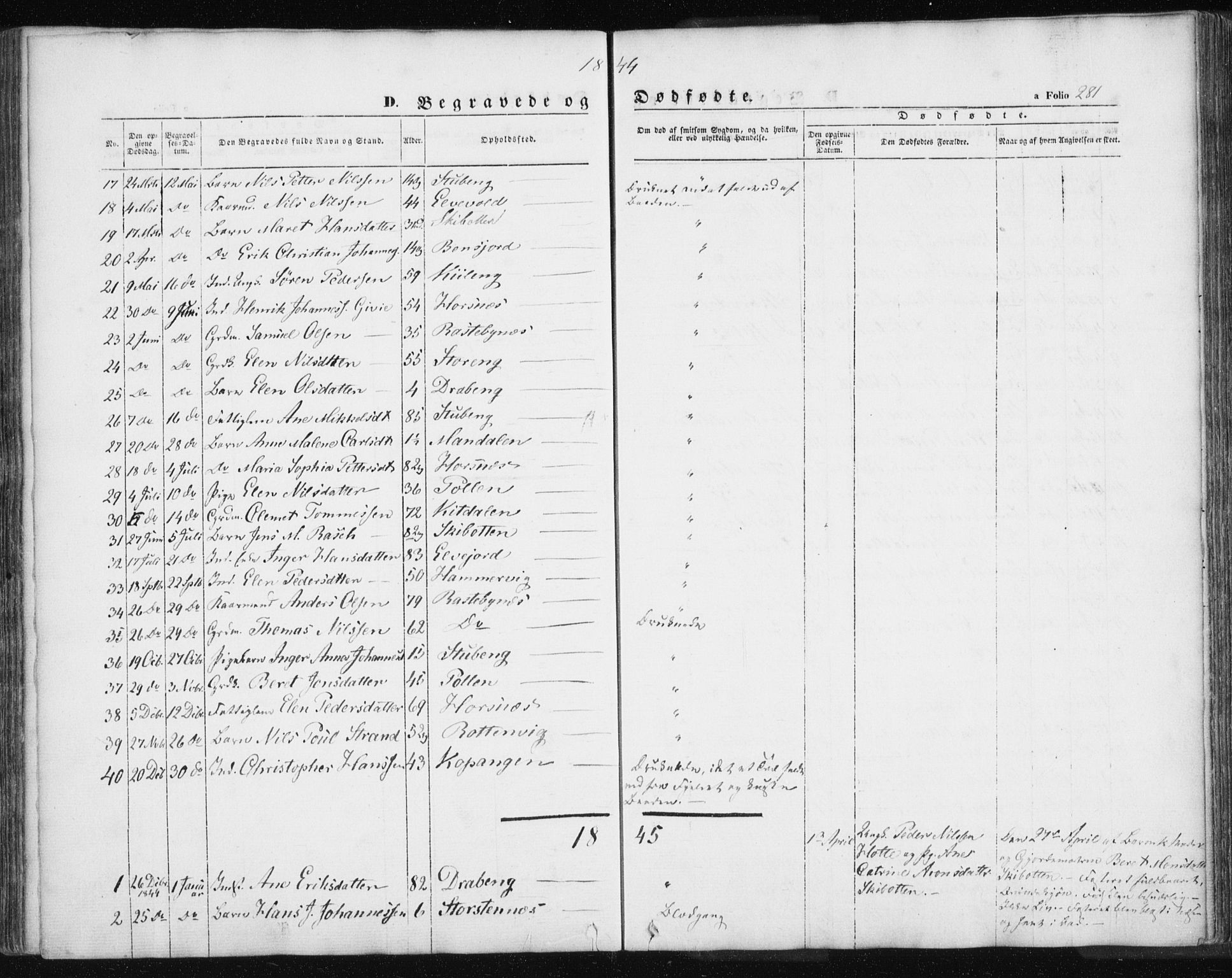 Lyngen sokneprestembete, AV/SATØ-S-1289/H/He/Hea/L0004kirke: Parish register (official) no. 4, 1839-1858, p. 281