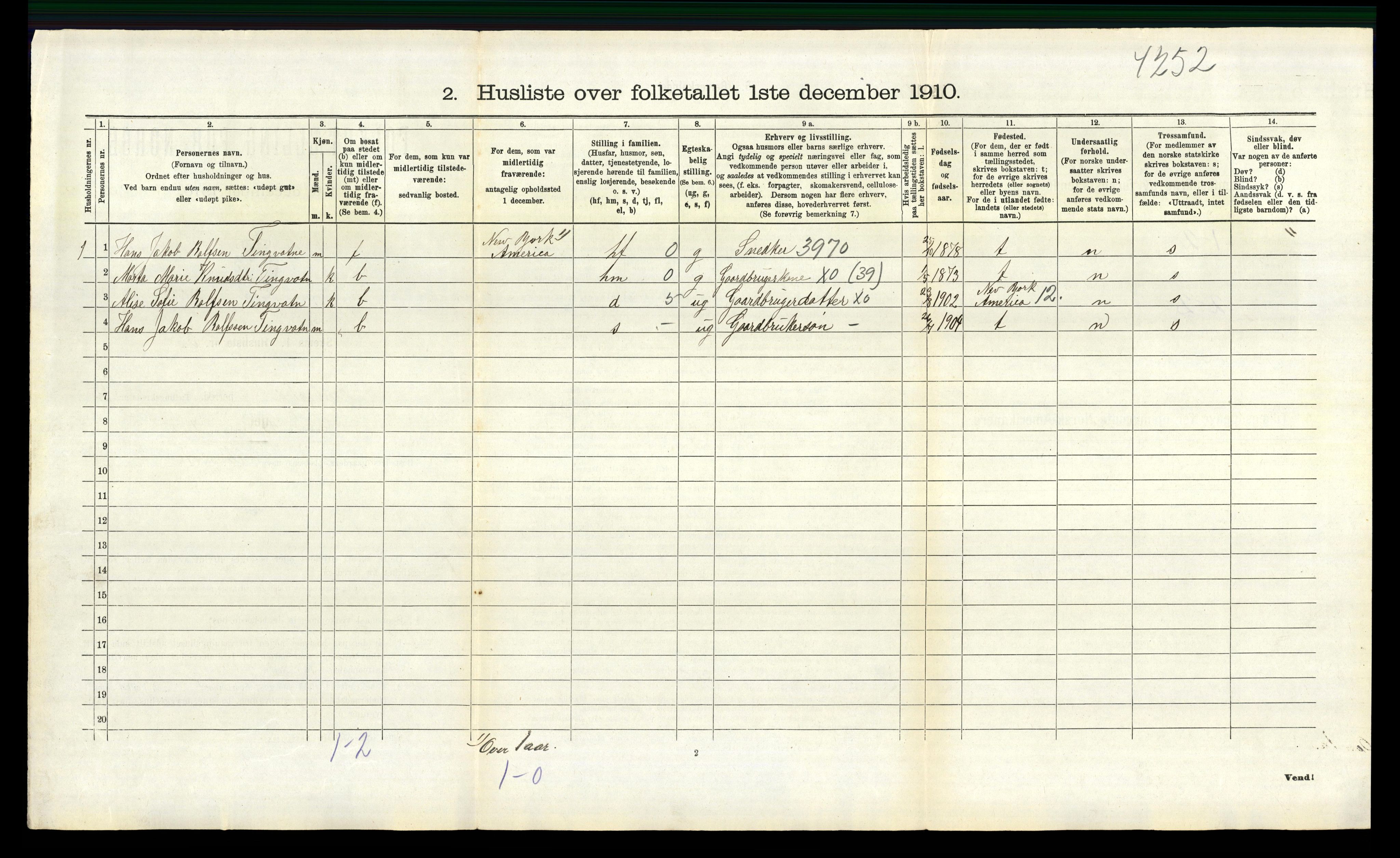 RA, 1910 census for Hægebostad, 1910, p. 418