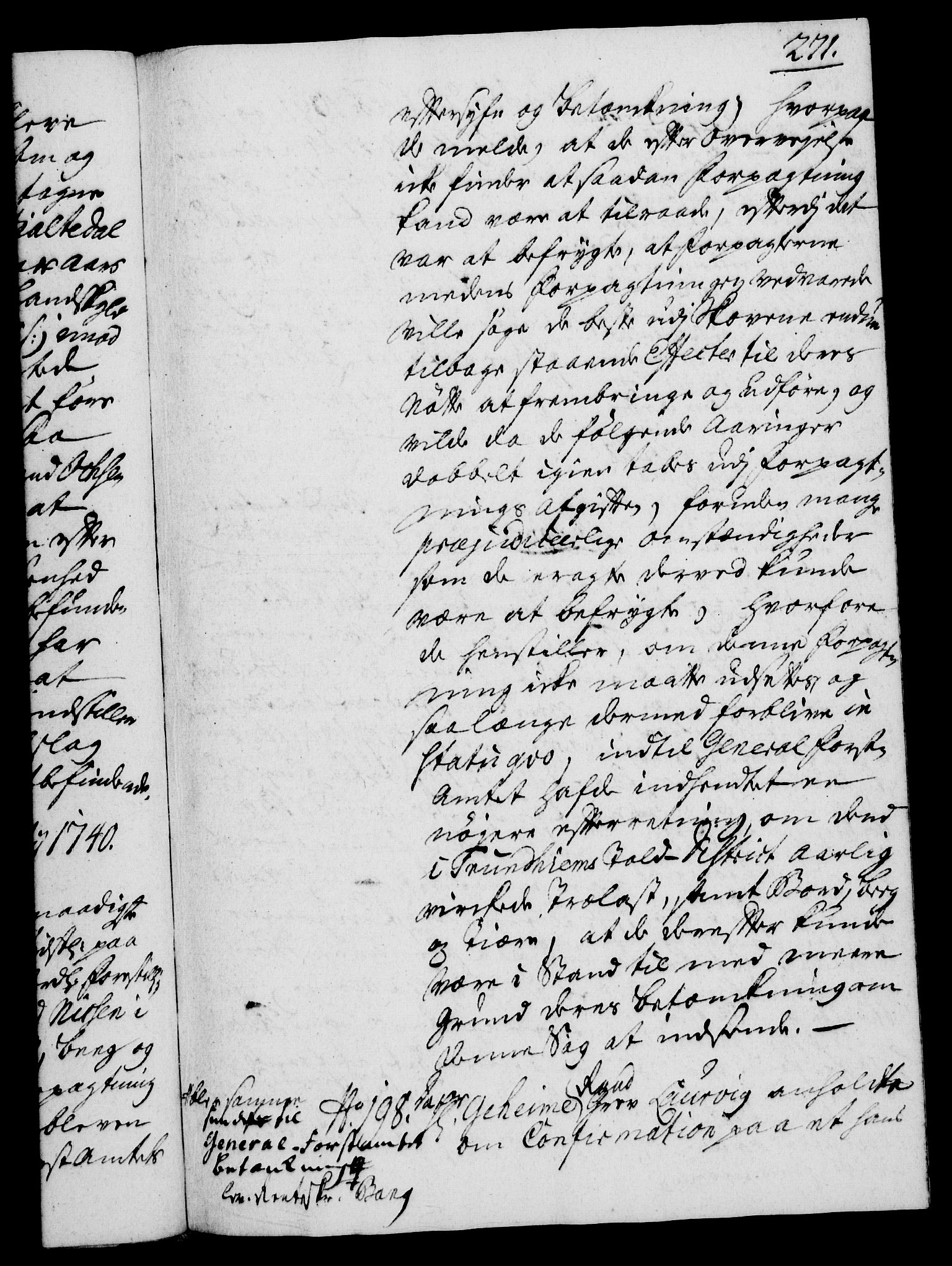 Rentekammeret, Kammerkanselliet, RA/EA-3111/G/Gh/Gha/L0022: Norsk ekstraktmemorialprotokoll (merket RK 53.67), 1739-1741, p. 271