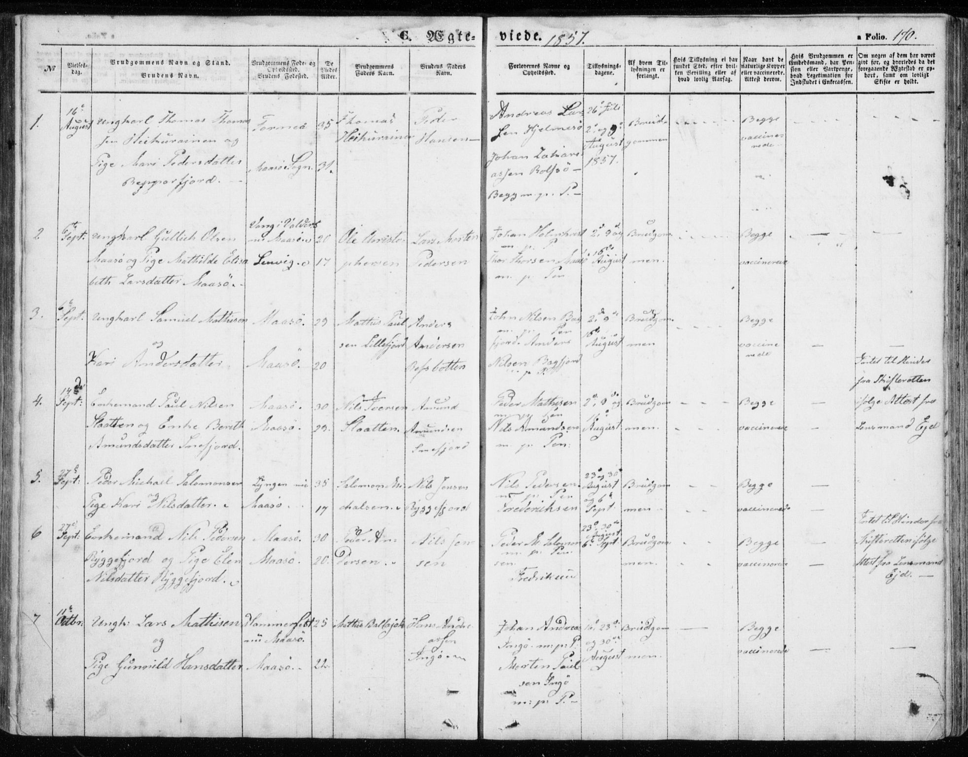 Måsøy sokneprestkontor, SATØ/S-1348/H/Ha/L0002kirke: Parish register (official) no. 2, 1852-1865, p. 170