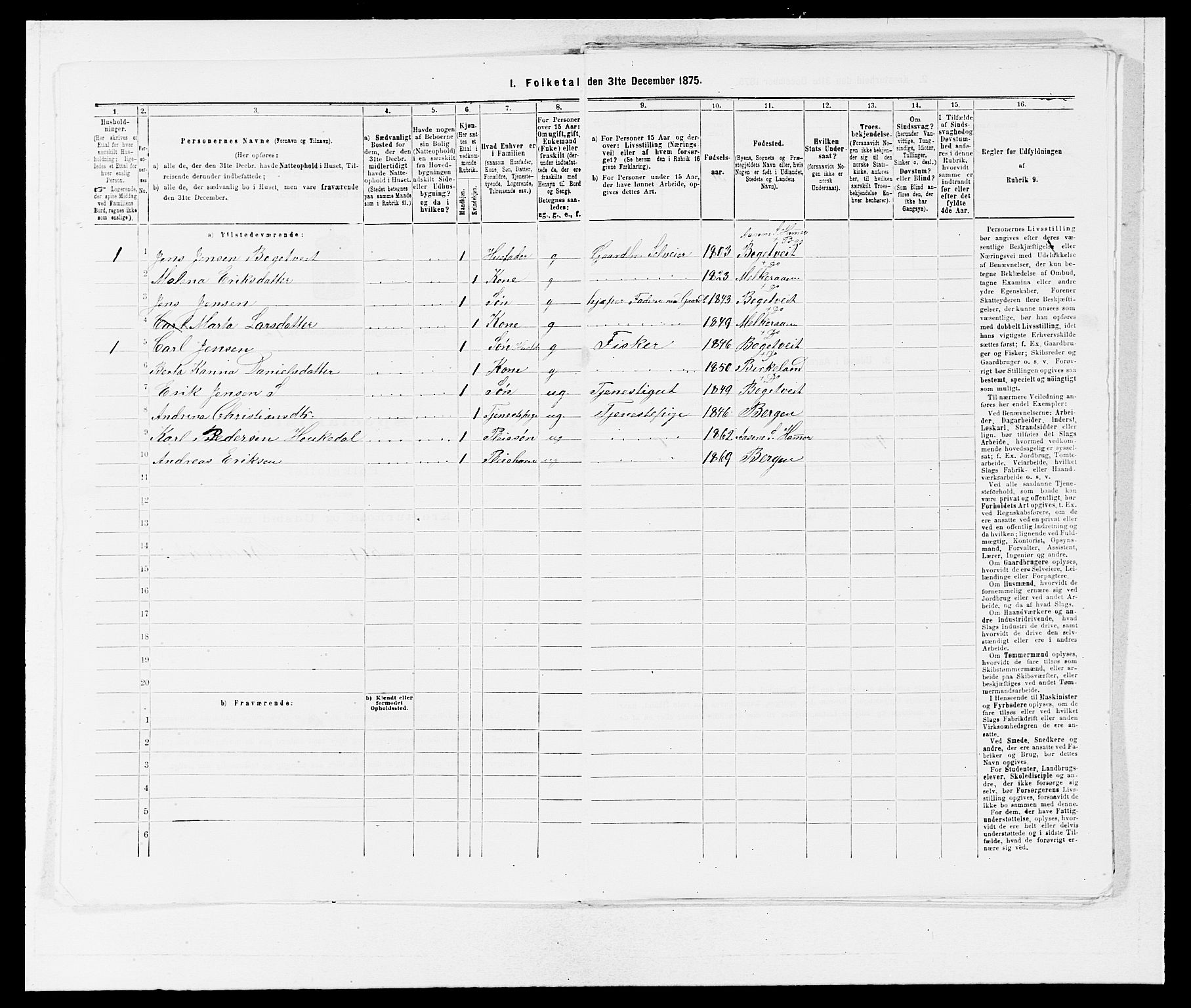 SAB, 1875 census for 1254P Hamre, 1875, p. 1589