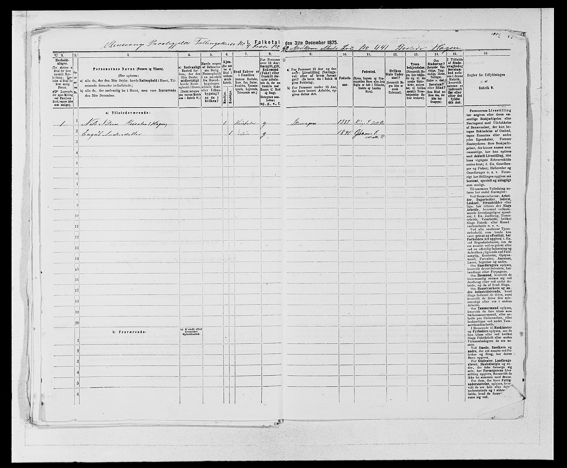 SAB, 1875 census for 1230P Ullensvang, 1875, p. 974