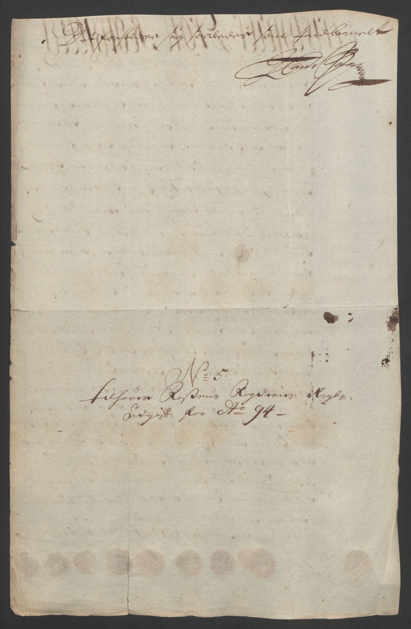 Rentekammeret inntil 1814, Reviderte regnskaper, Fogderegnskap, AV/RA-EA-4092/R57/L3850: Fogderegnskap Fosen, 1694, p. 166