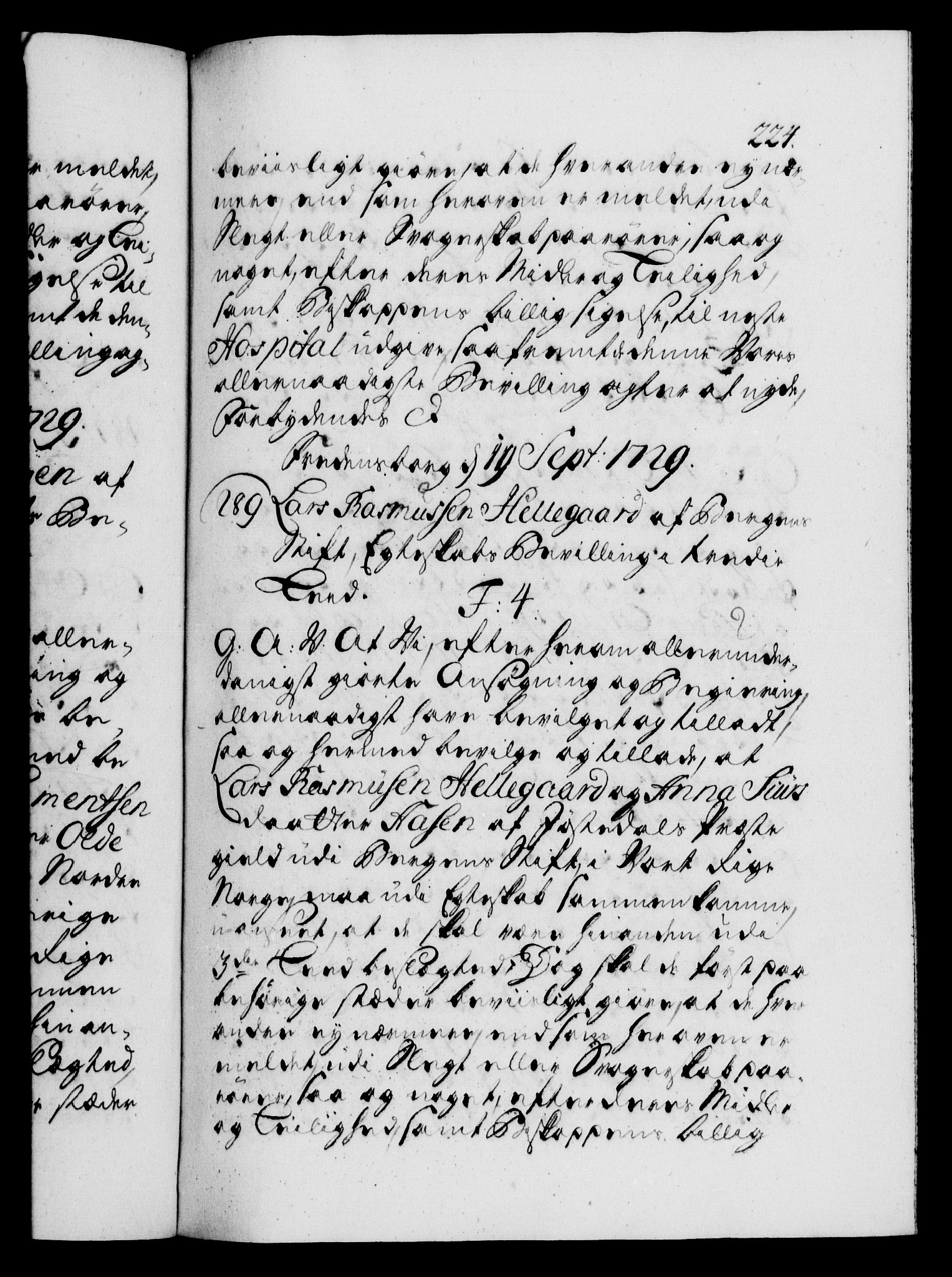 Danske Kanselli 1572-1799, AV/RA-EA-3023/F/Fc/Fca/Fcaa/L0026: Norske registre, 1729-1730, p. 224a