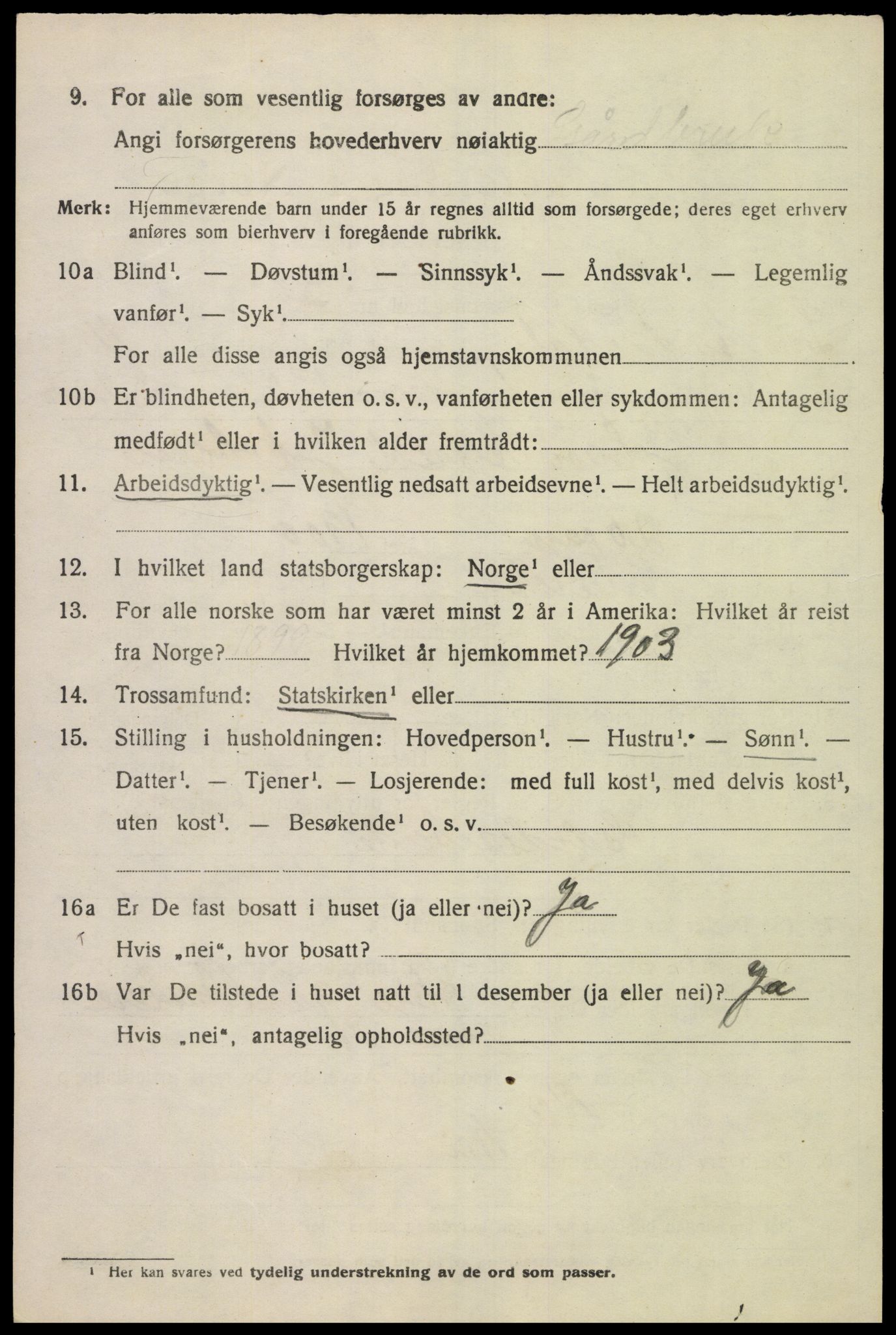 SAK, 1920 census for Sør-Audnedal, 1920, p. 4248