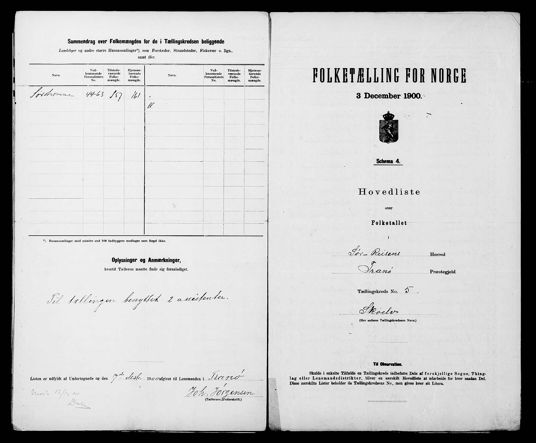 SATØ, 1900 census for Sørreisa, 1900, p. 12