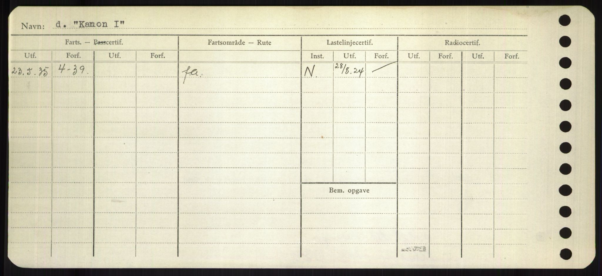 Sjøfartsdirektoratet med forløpere, Skipsmålingen, RA/S-1627/H/Hd/L0020: Fartøy, K-Kon, p. 40