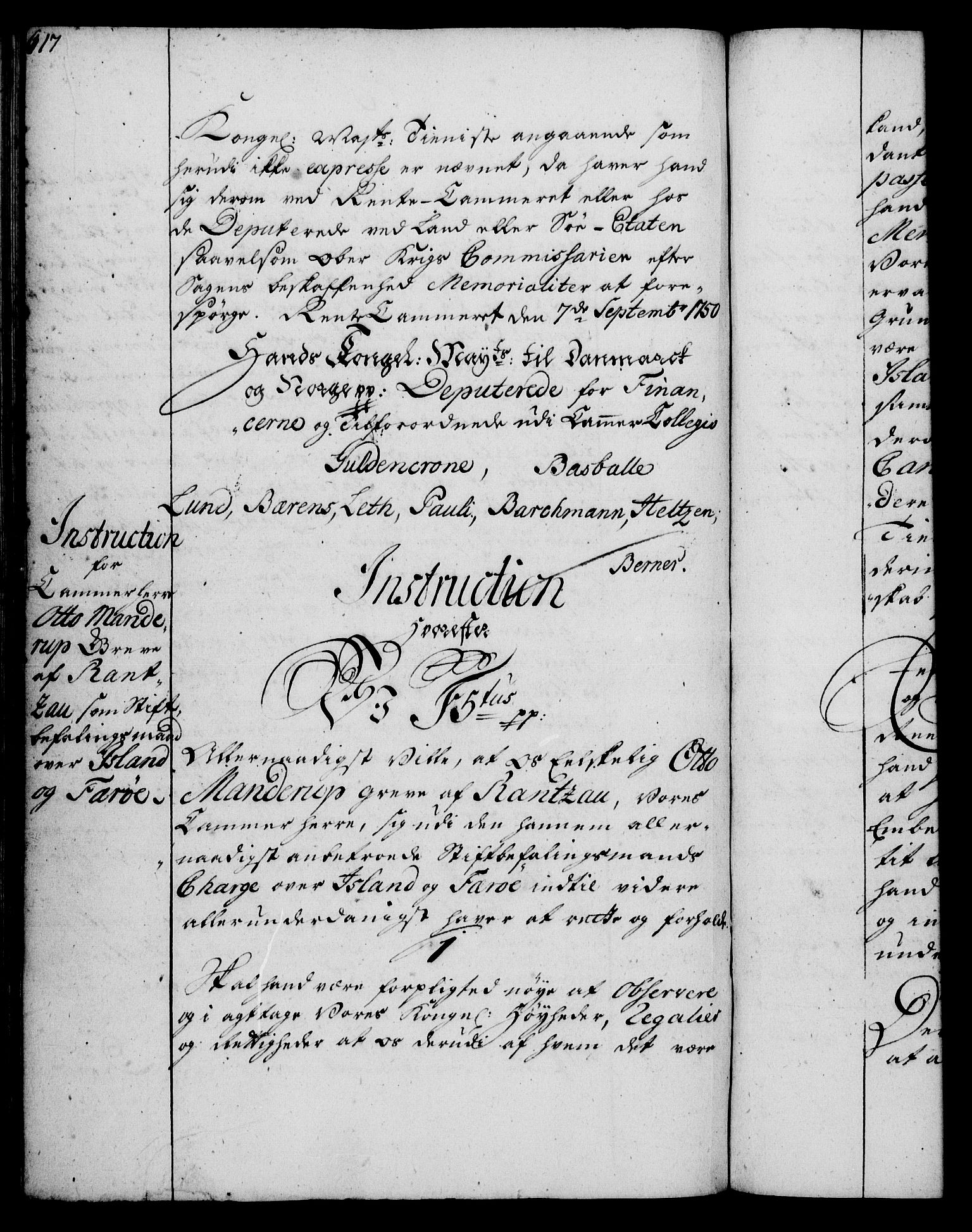 Rentekammeret, Kammerkanselliet, RA/EA-3111/G/Gg/Ggi/L0002: Norsk instruksjonsprotokoll med register (merket RK 53.35), 1729-1751, p. 617
