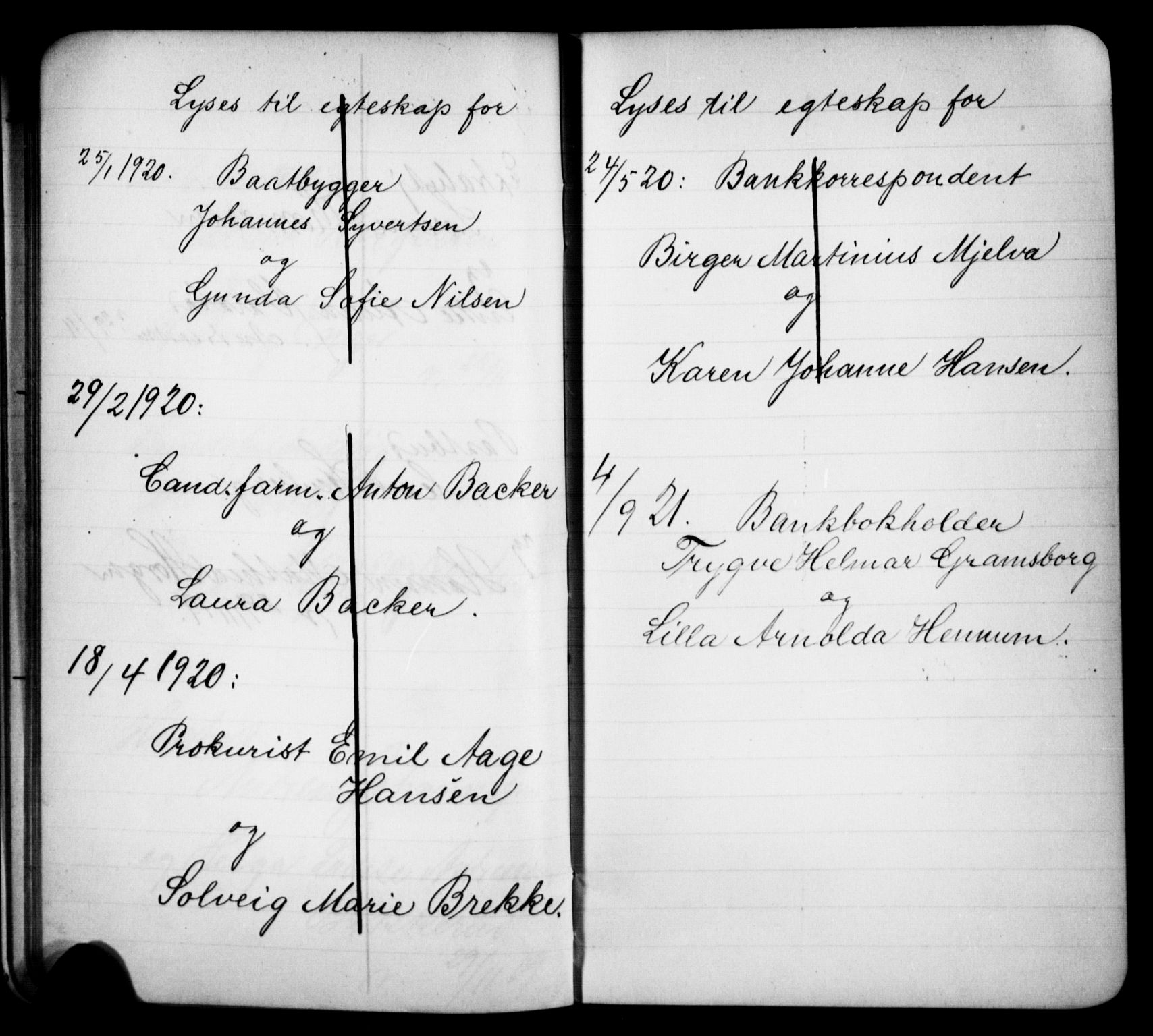 Strømsø kirkebøker, SAKO/A-246/H/Ha/L0016: Banns register no. 16, 1917-1921
