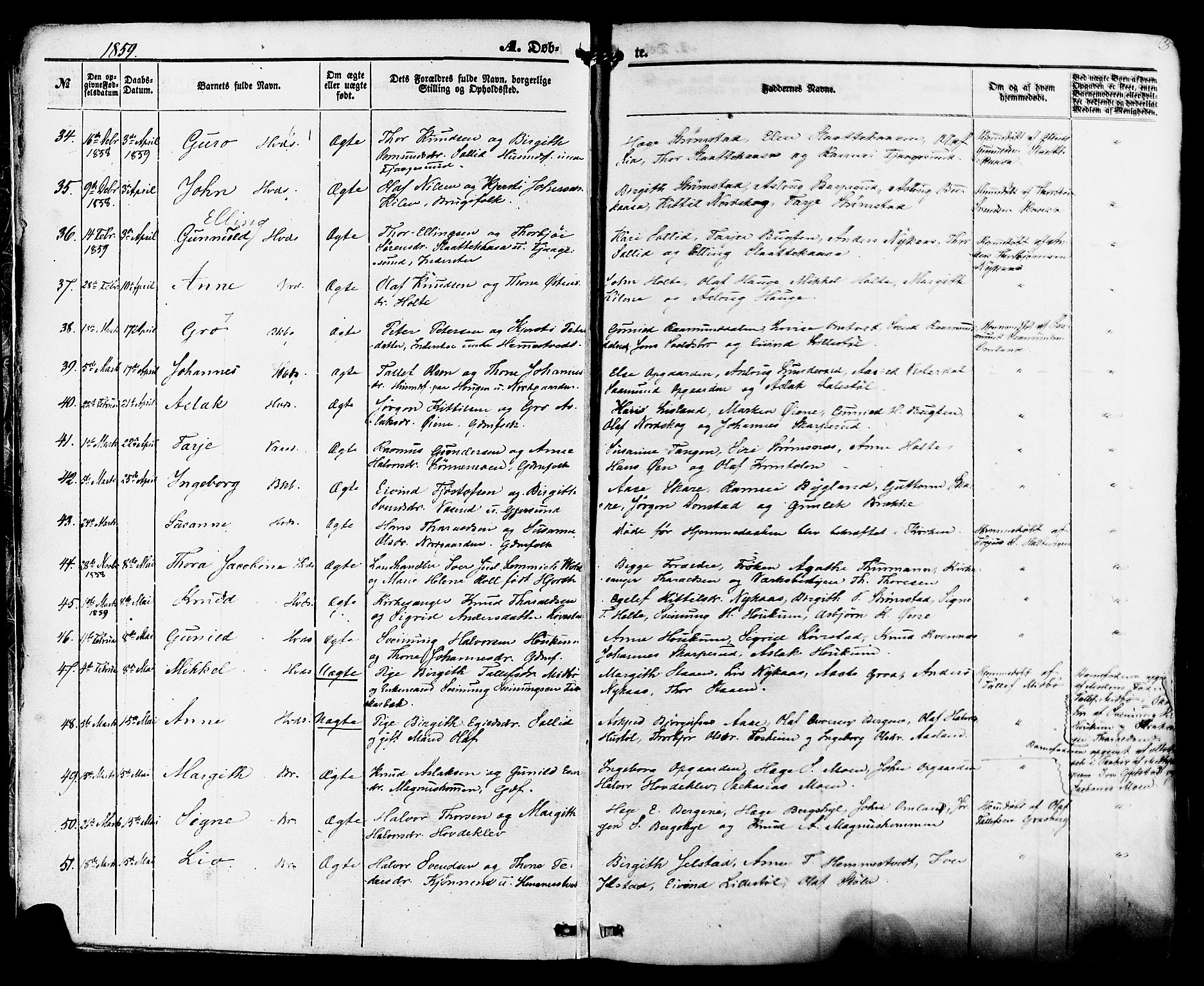 Kviteseid kirkebøker, AV/SAKO-A-276/F/Fa/L0007: Parish register (official) no. I 7, 1859-1881, p. 3