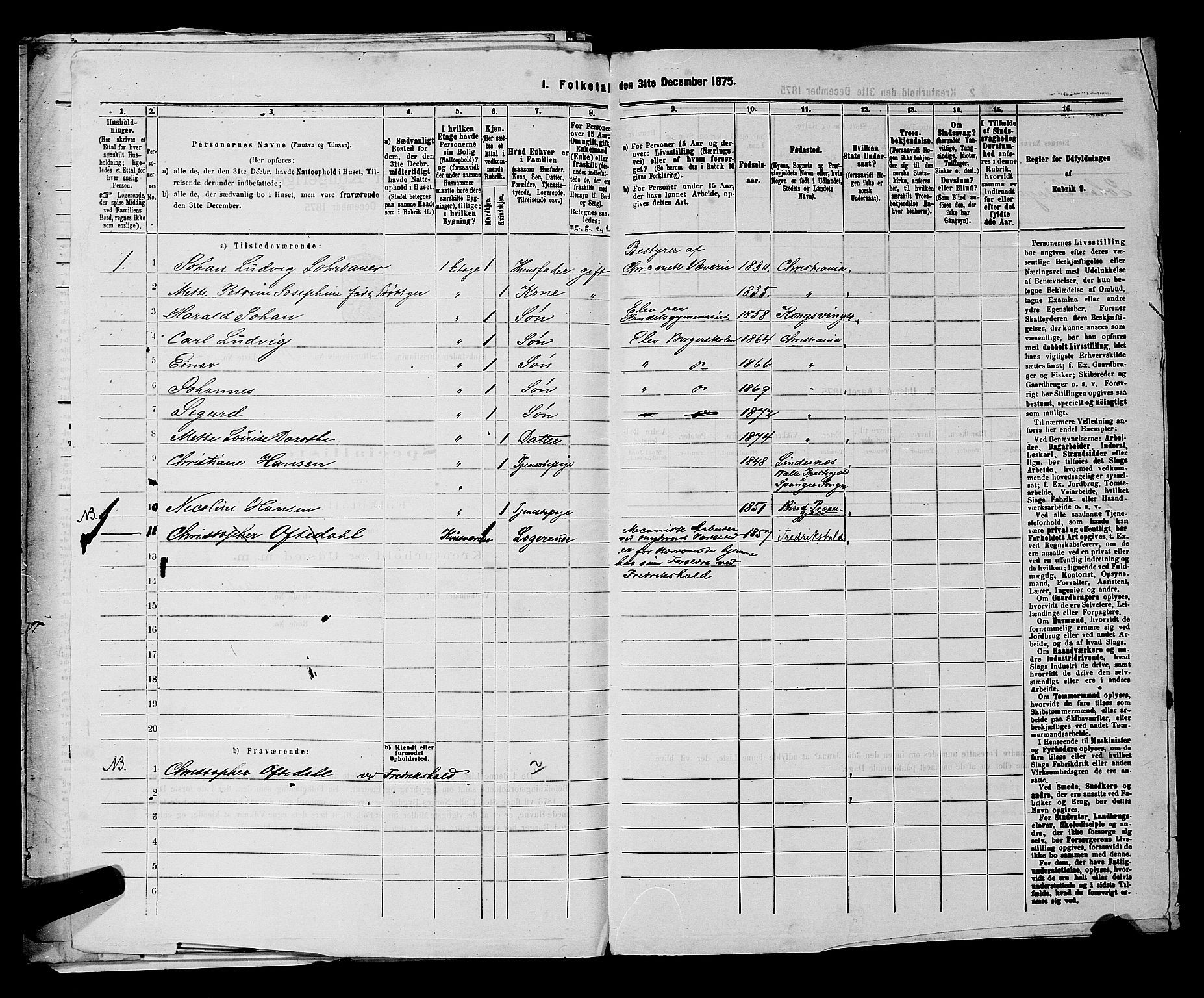 RA, 1875 census for 0301 Kristiania, 1875, p. 6259